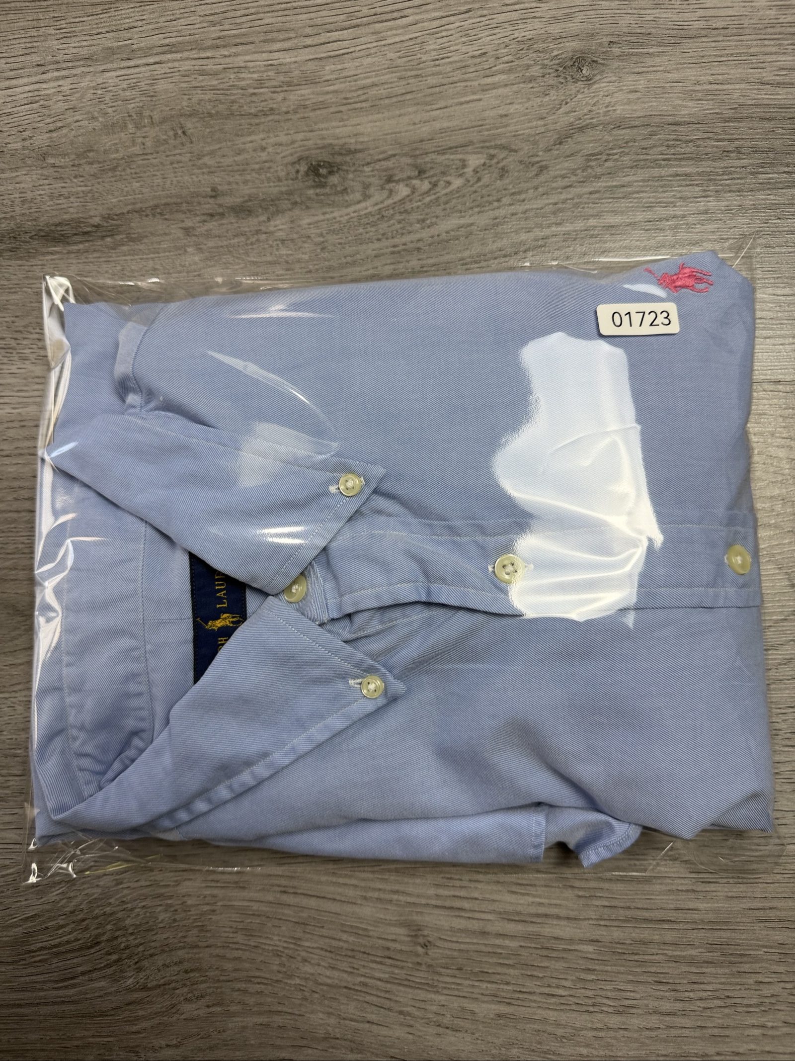 Ralph Lauren Men's Light Blue Oxford Shirt Medium Pink Pony Logo (1723) image 8