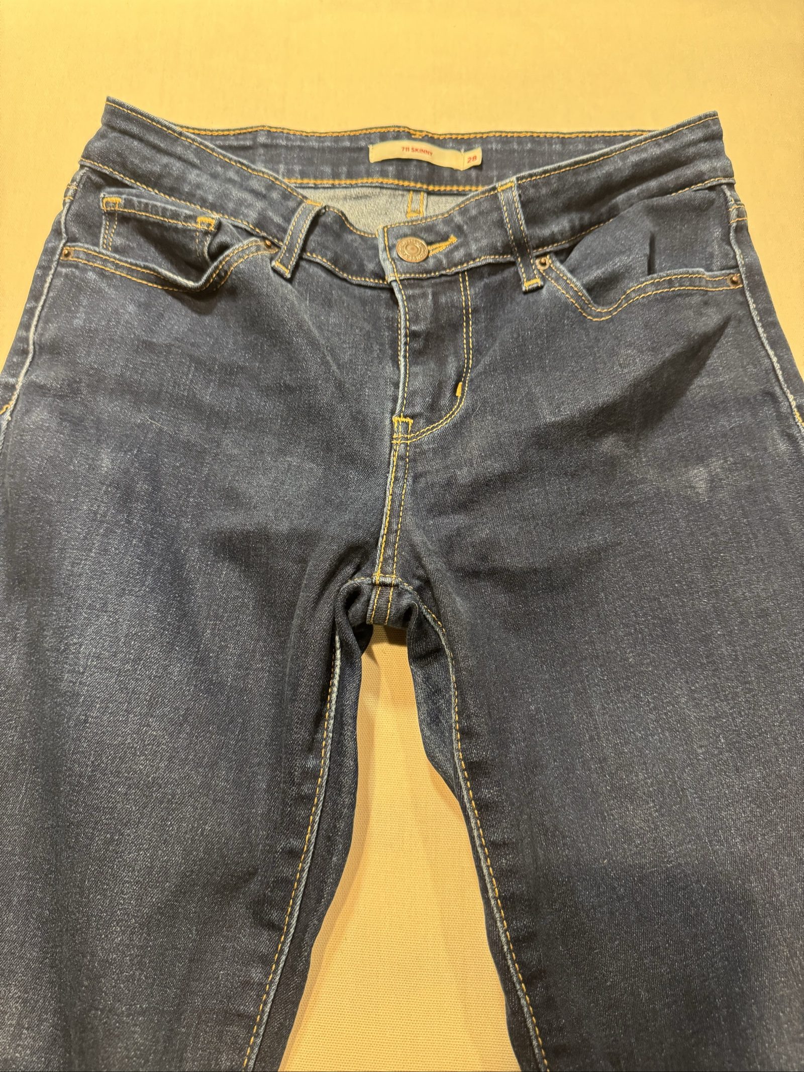 Women’s Levi’s 711 Skinny Jeans – Dark Wash Blue – 28 image 2
