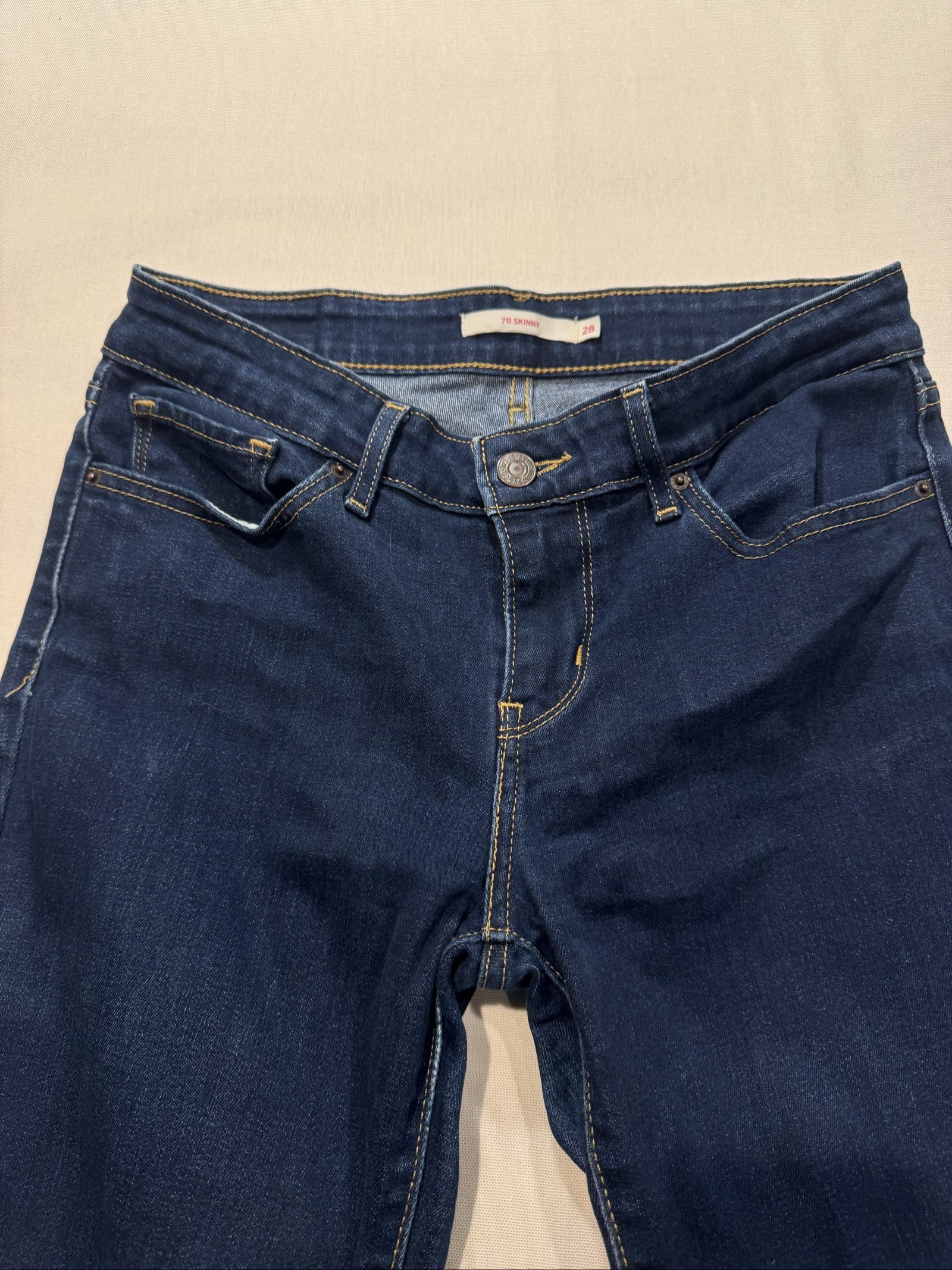 Women’s Levi’s 711 Skinny Jeans – Dark Wash Blue – 28 image 3
