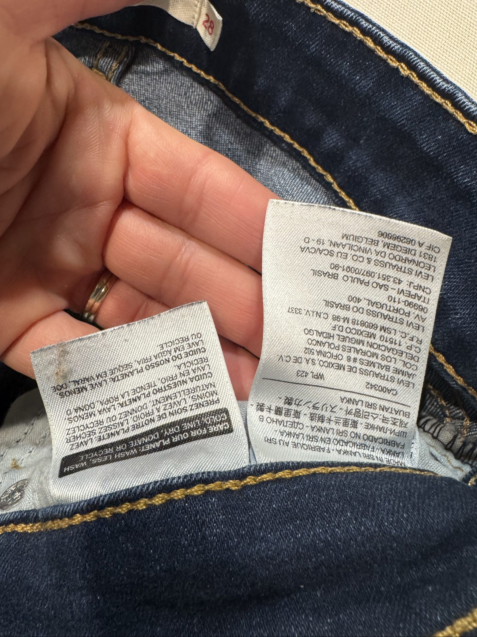 Women’s Levi’s 711 Skinny Jeans – Dark Wash Blue – 28 image 8