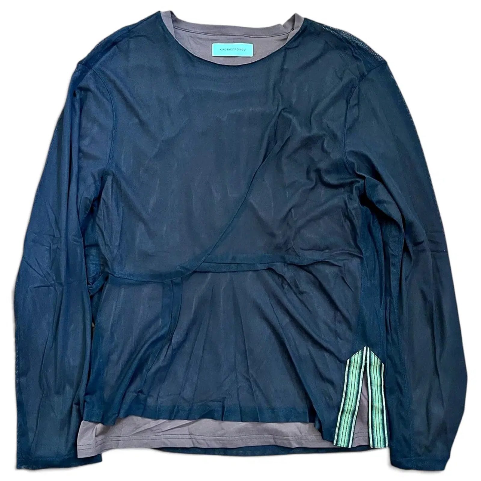 Kiko Kostadinov Unisex Black & Brown Mesh Overlay Long Sleeve Top Medium