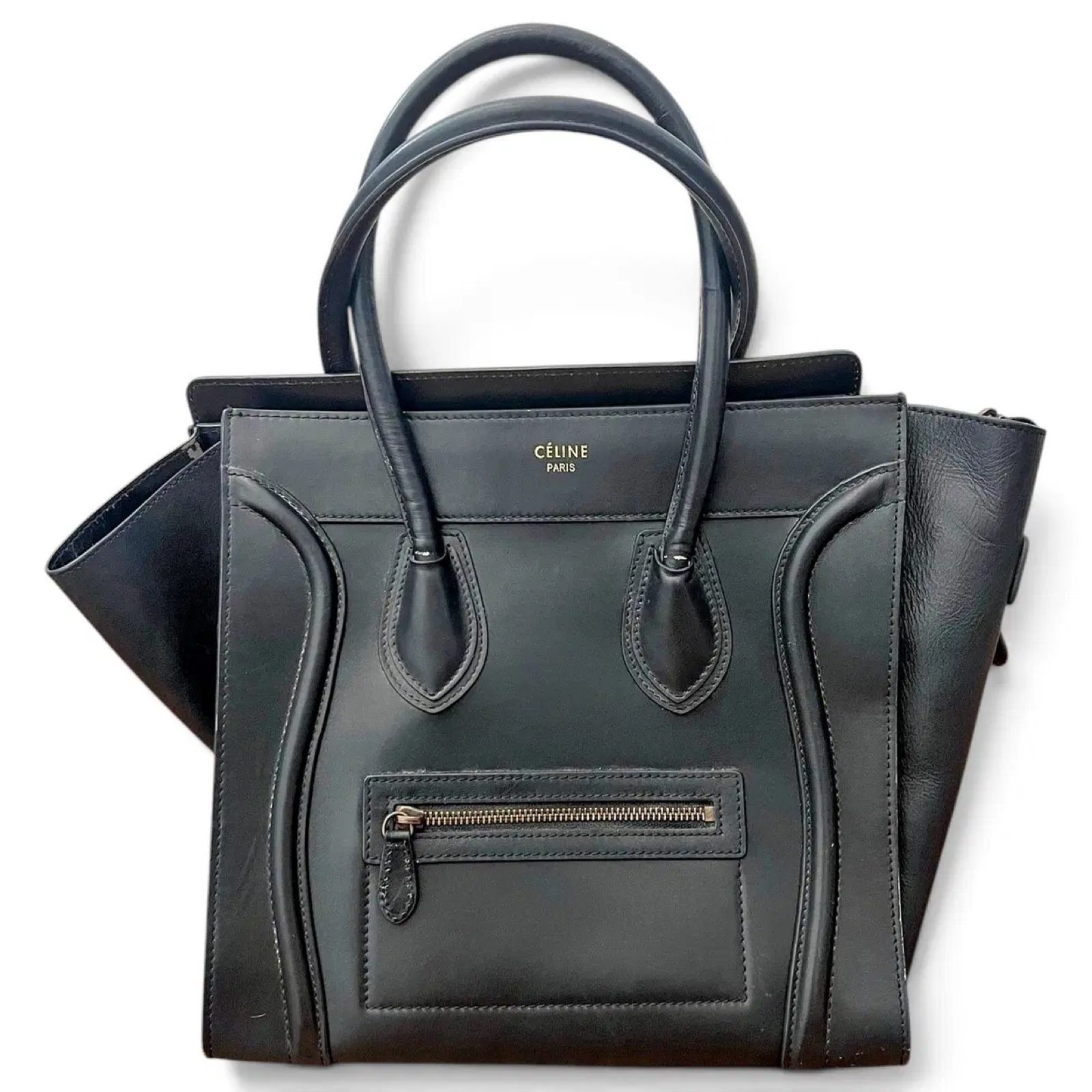 Céline Black Leather Tote Handbag