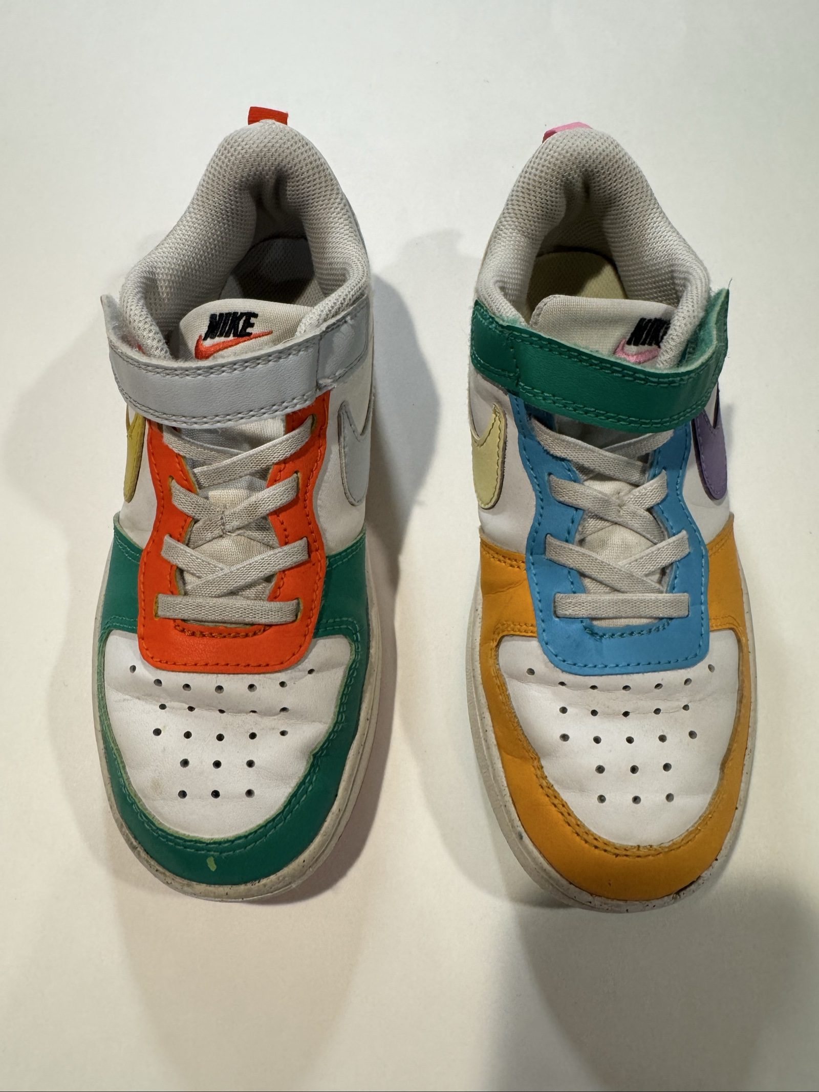 Nike Court Borough Low 2 Kids 1.5Y Multicolor Mismatched Sneakers Shoes