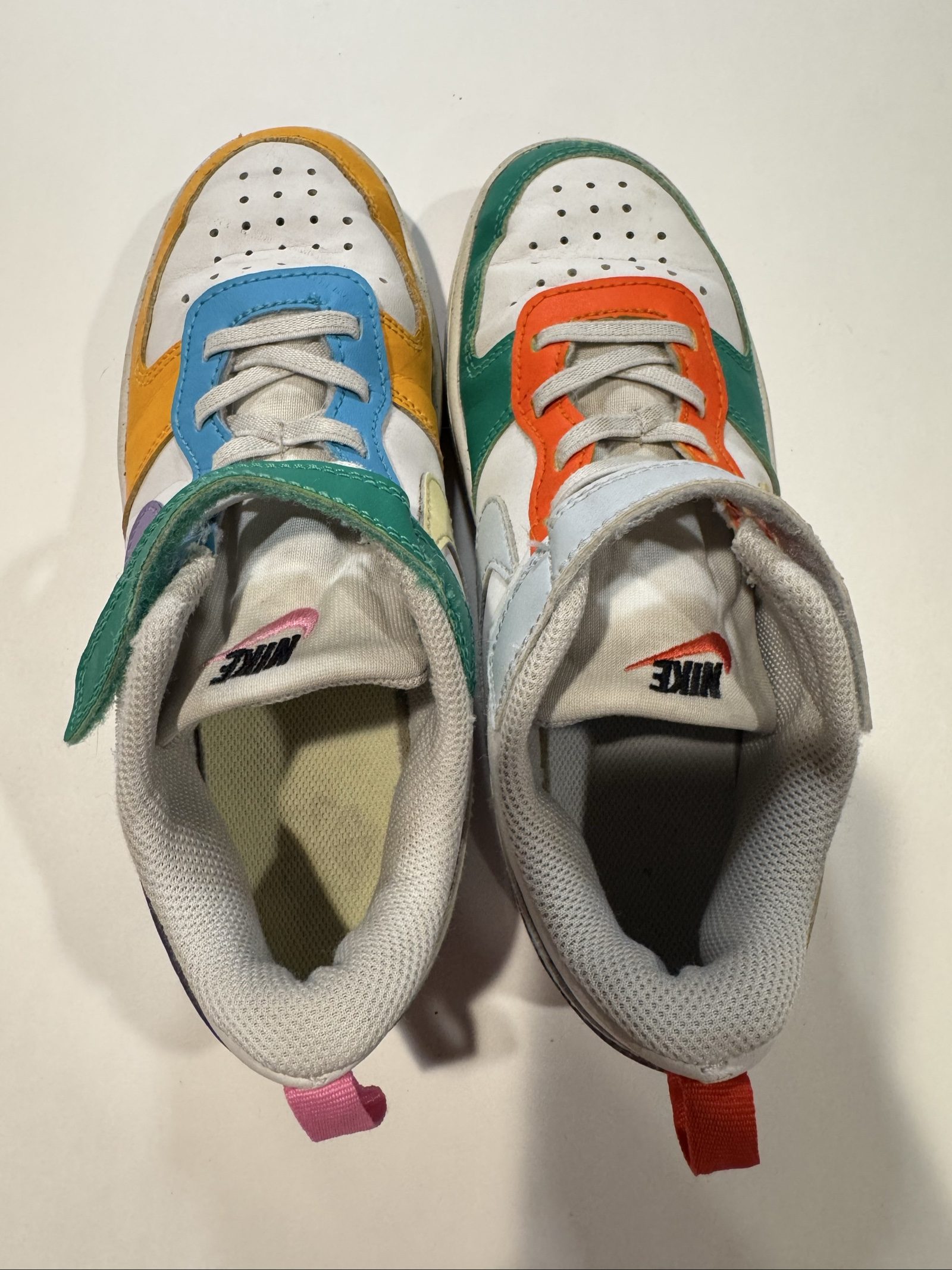 Nike Court Borough Low 2 Kids 1.5Y Multicolor Mismatched Sneakers Shoes image 6