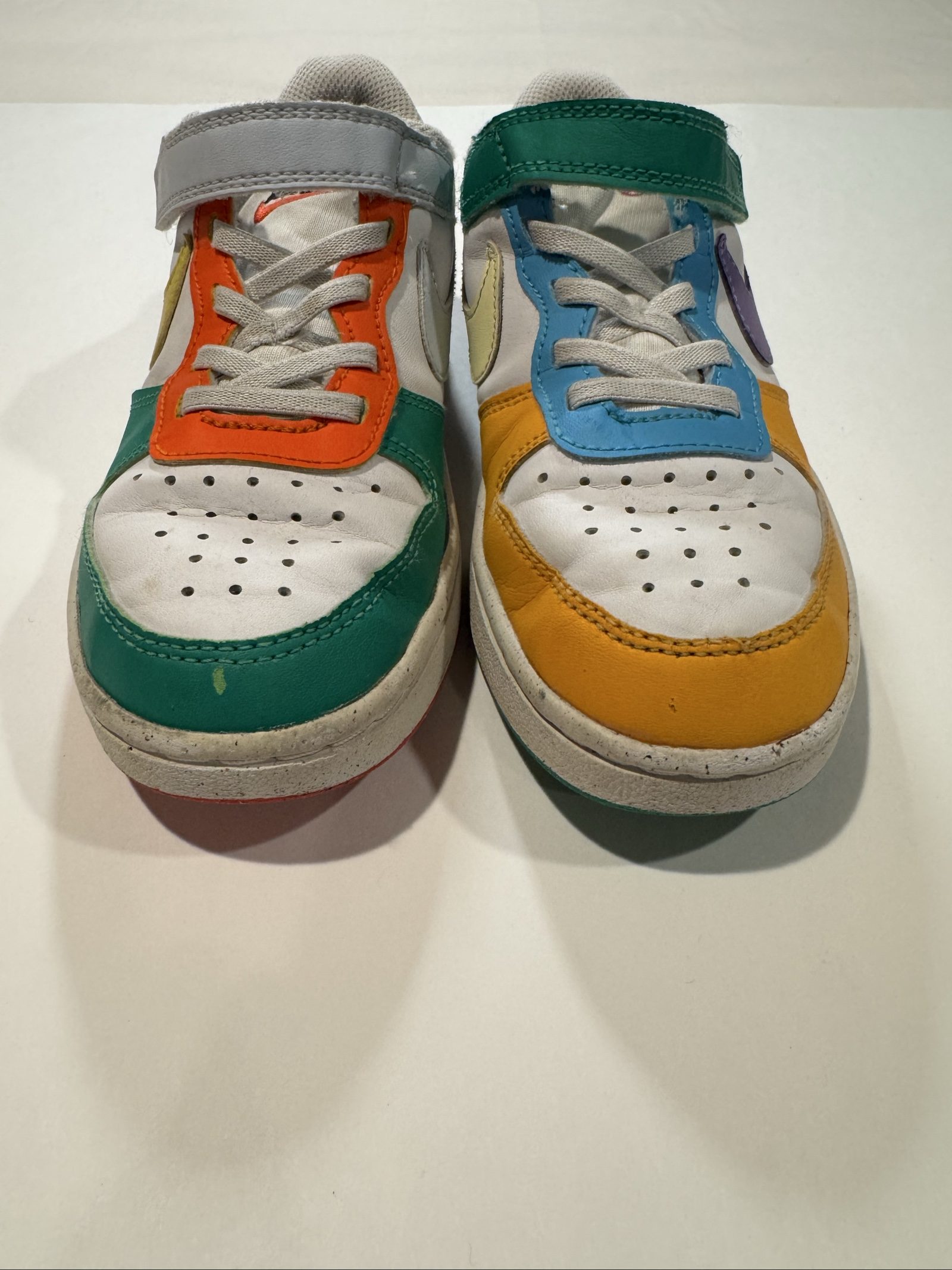 Nike Court Borough Low 2 Kids 1.5Y Multicolor Mismatched Sneakers Shoes image 9