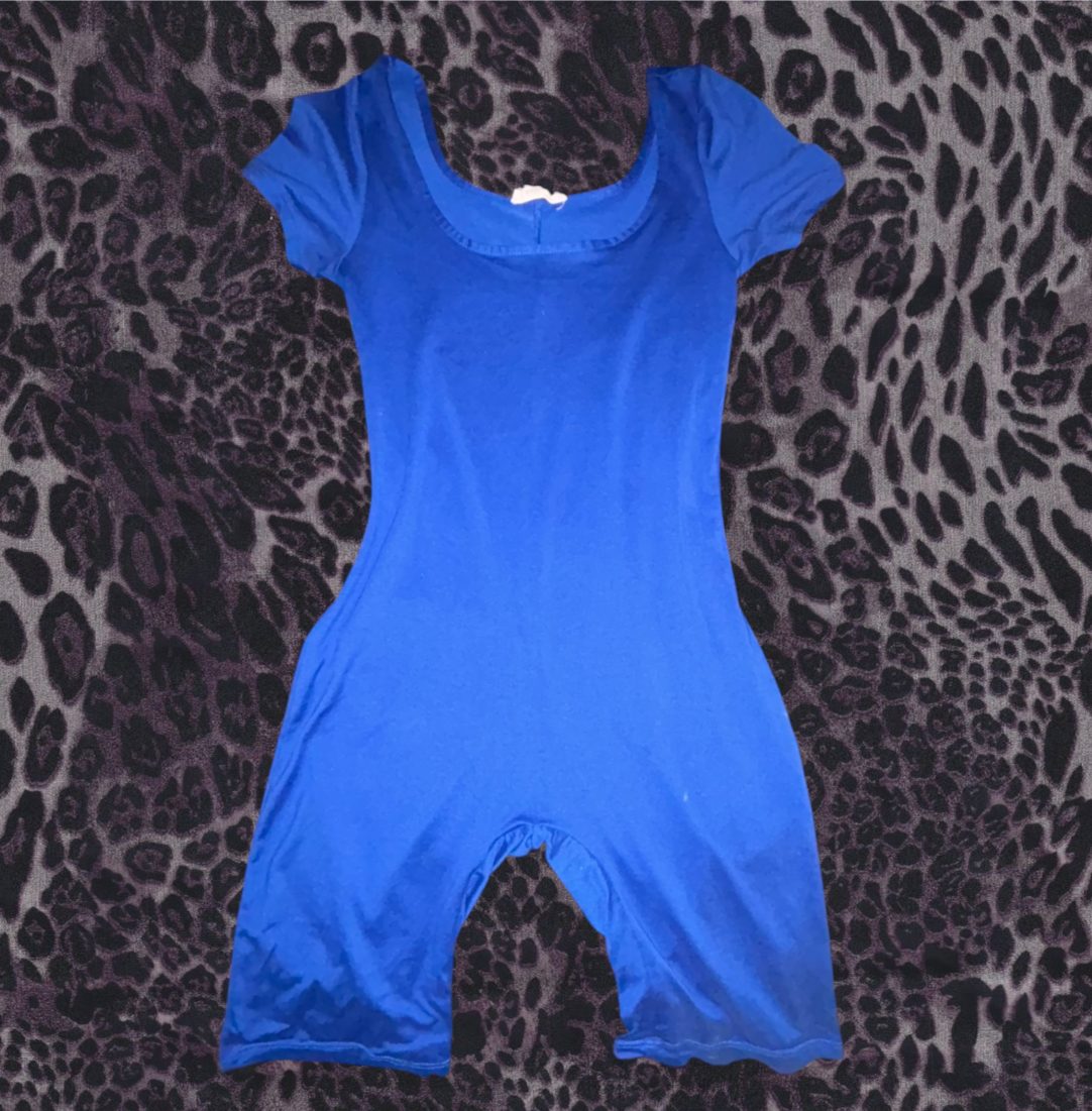 Blue Women's Short Sleeve Bodysuit Small