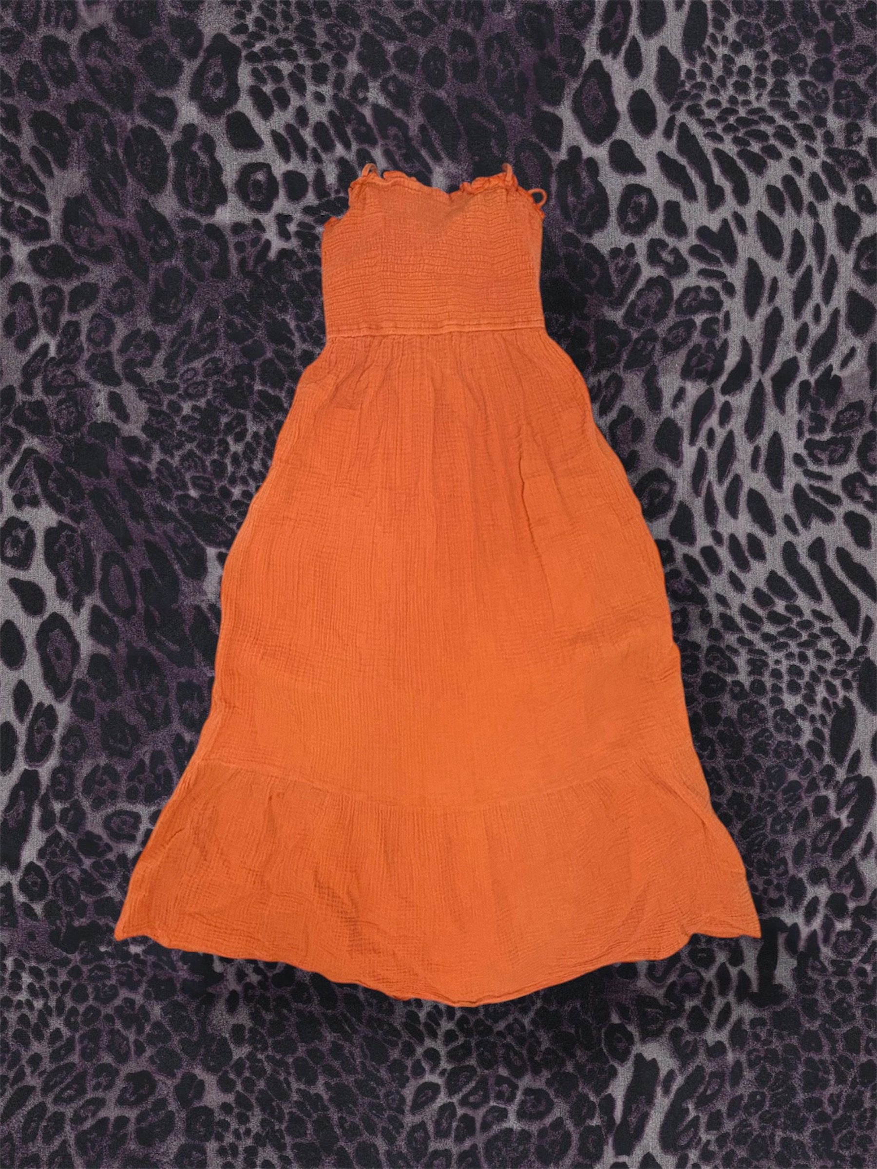 Orange Anthropologie Maxi Dress XS