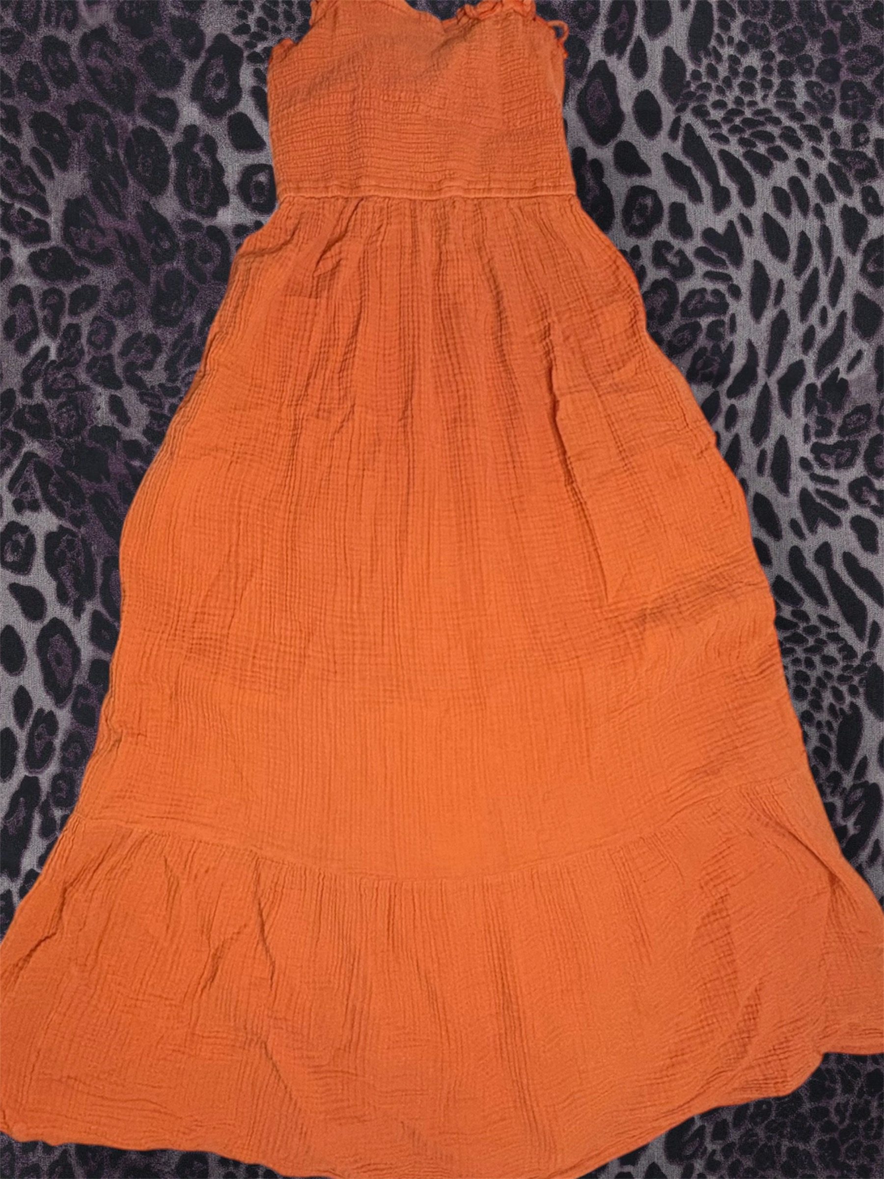 Orange Anthropologie Maxi Dress XS image 3