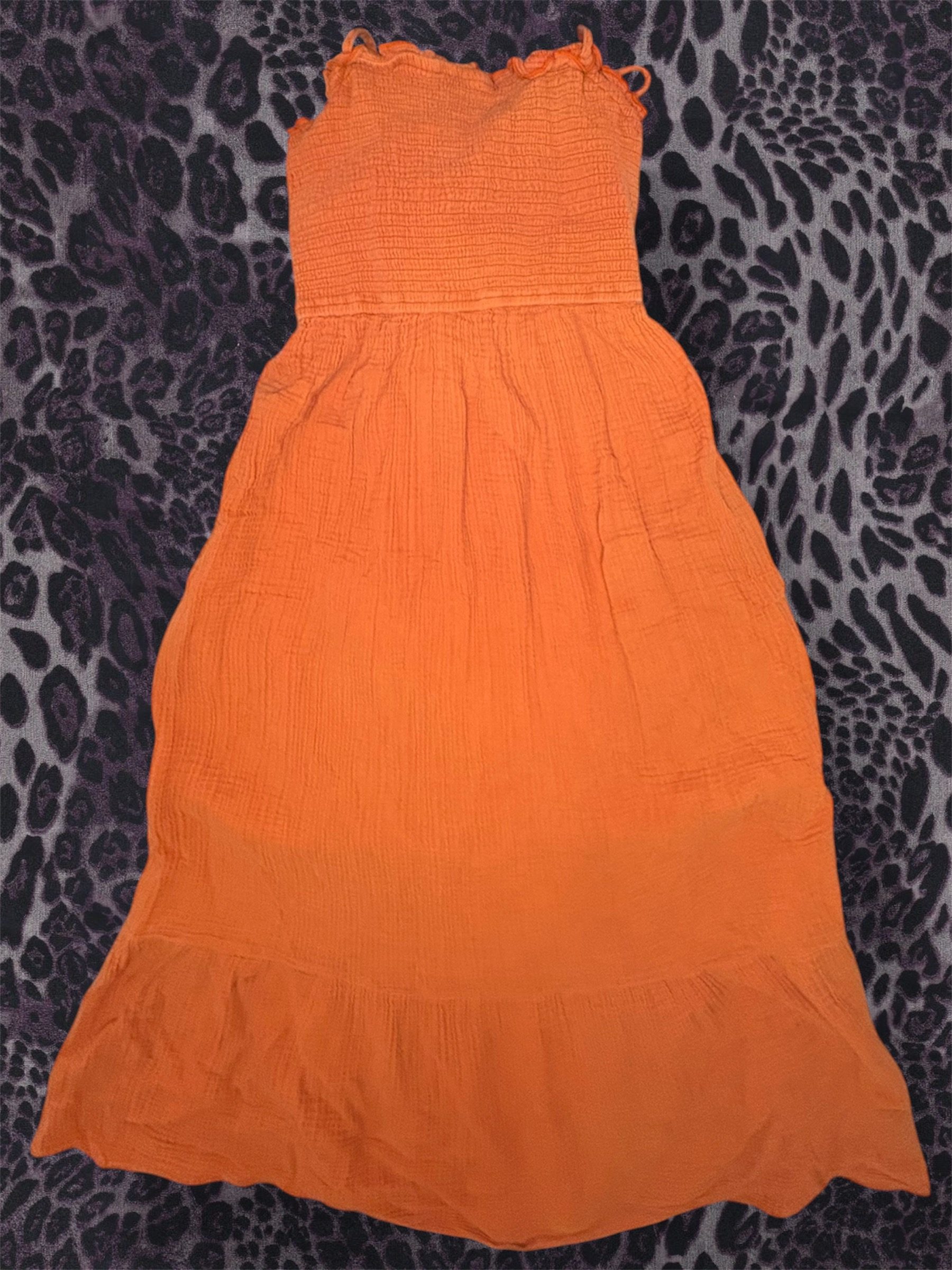 Orange Anthropologie Maxi Dress XS image 4
