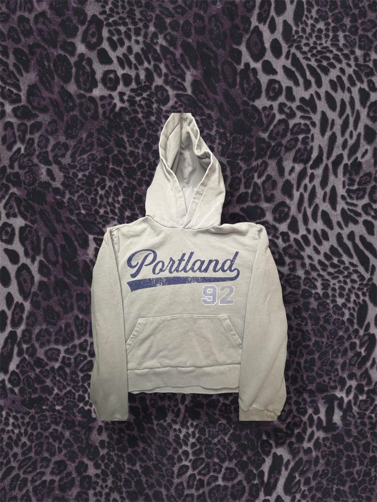 Womens Vintage Portland Grey Pullover Hoodie Medium 92 Graphic