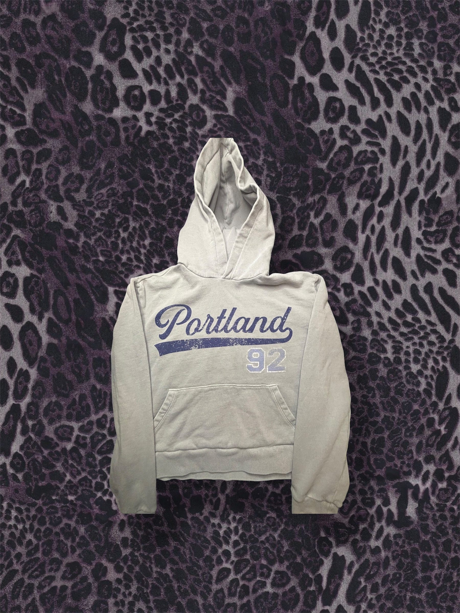 Womens Vintage Portland Grey Pullover Hoodie Medium 92 Graphic