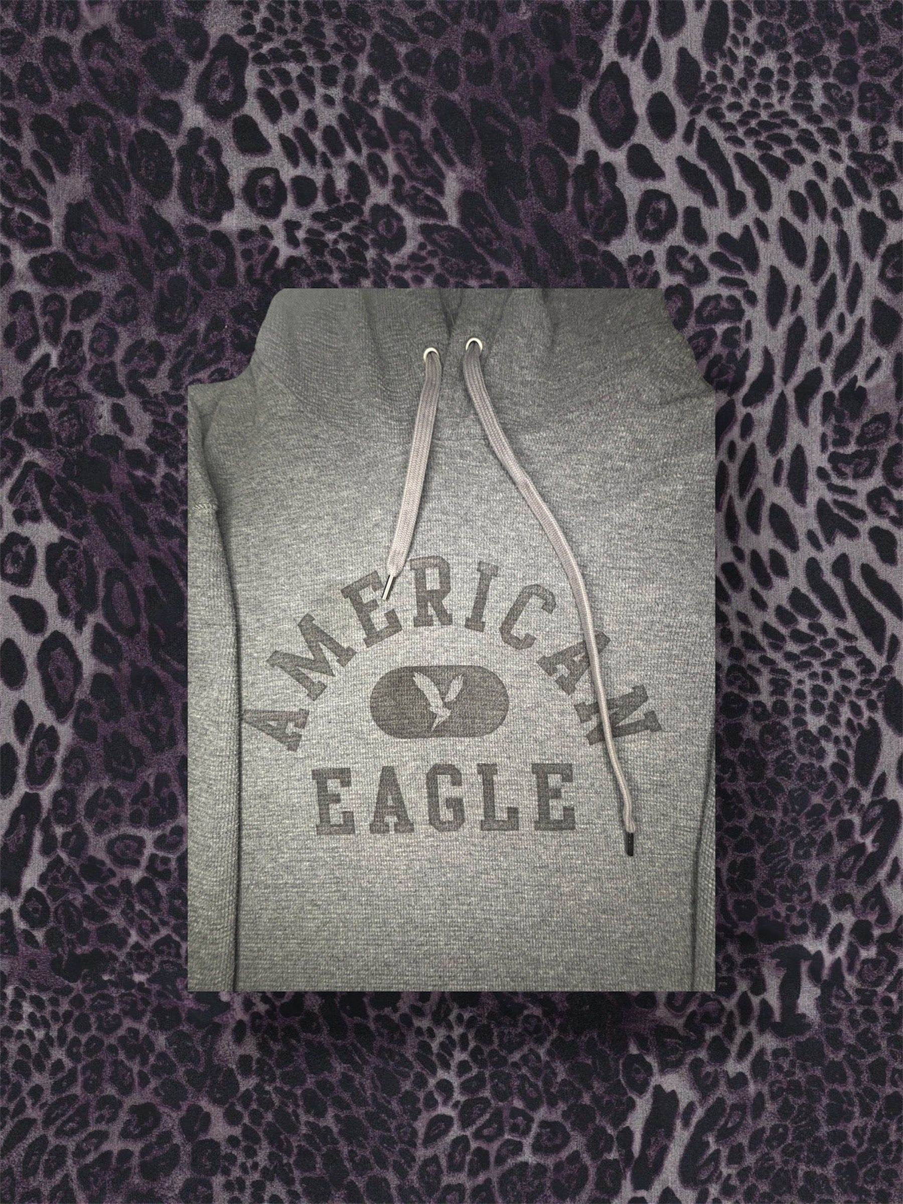 American Eagle Grey Mens Hoodie XL Pullover Sweatshirt image 2