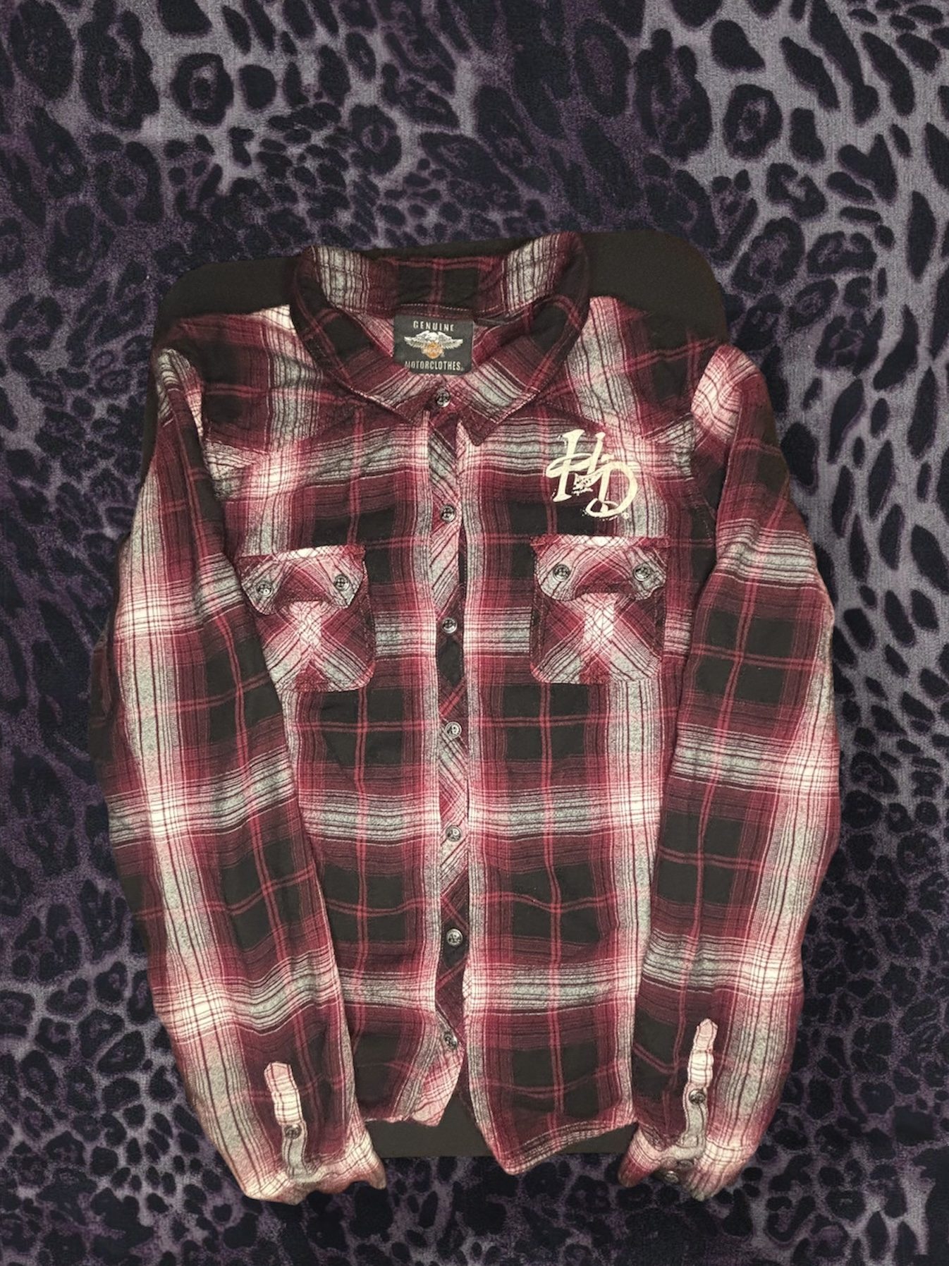 Harley Davidson Red & Black Flannel image 2