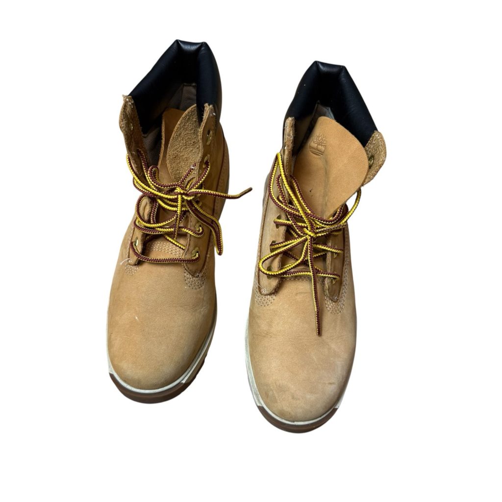 Timberland Boys GreenStride Leather Boots UK 2.5 EU 35 Wheat Tan Lace Up