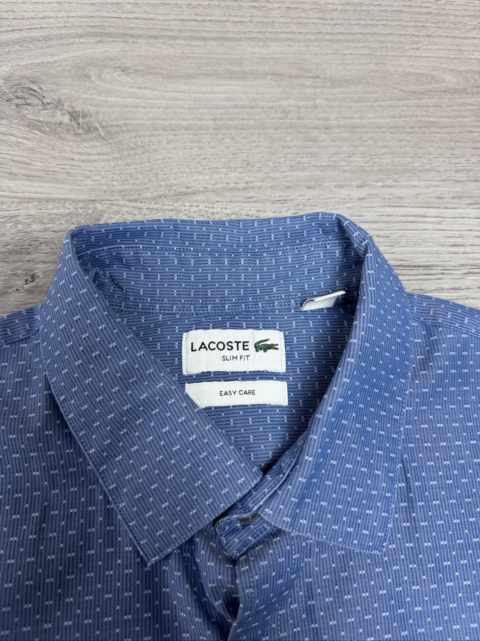 Lacoste Men's Blue Slim Fit Easy Care Shirt Large (1724) image 5