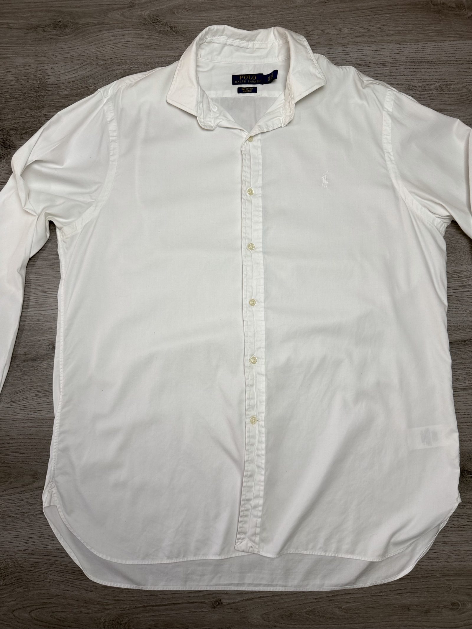 Polo Ralph Lauren Men's White Cotton Stretch Shirt 17 / 43 (1726) image 2