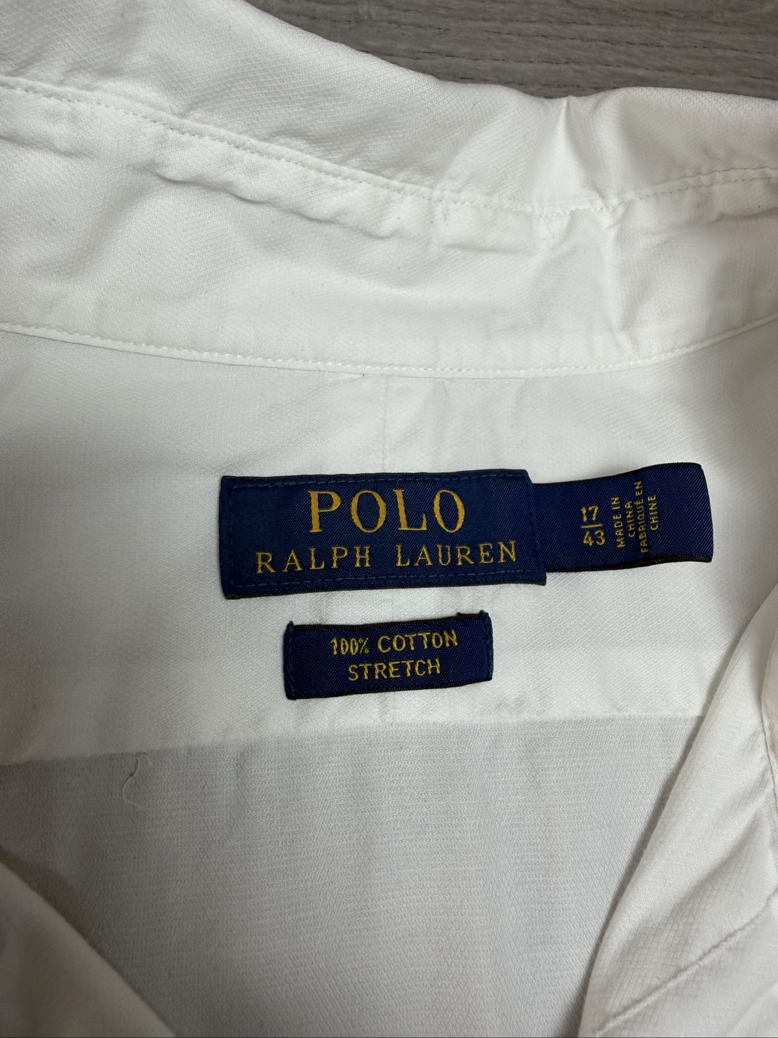 Polo Ralph Lauren Men's White Cotton Stretch Shirt 17 / 43 (1726) image 3