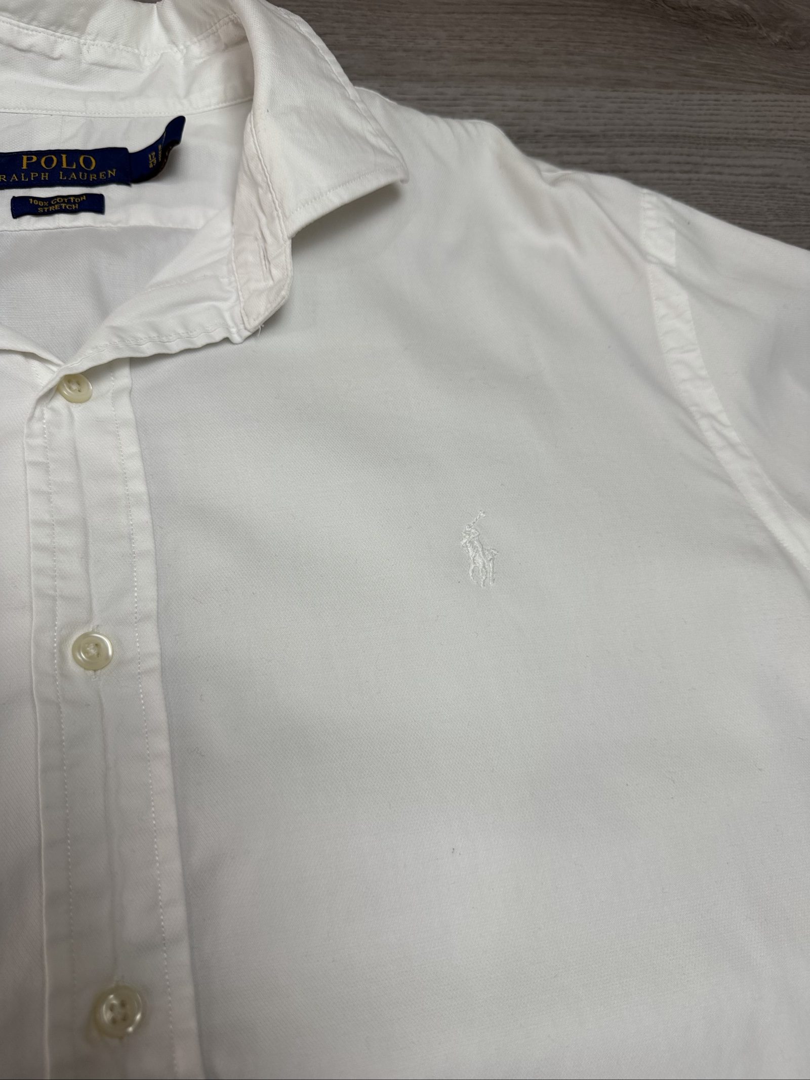 Polo Ralph Lauren Men's White Cotton Stretch Shirt 17 / 43 (1726) image 5