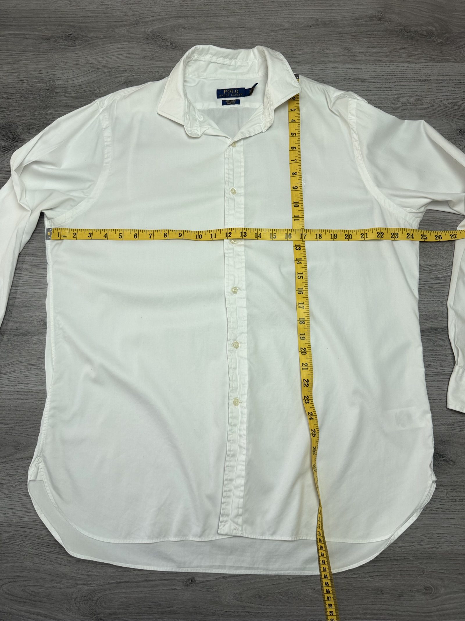 Polo Ralph Lauren Men's White Cotton Stretch Shirt 17 / 43 (1726) image 6