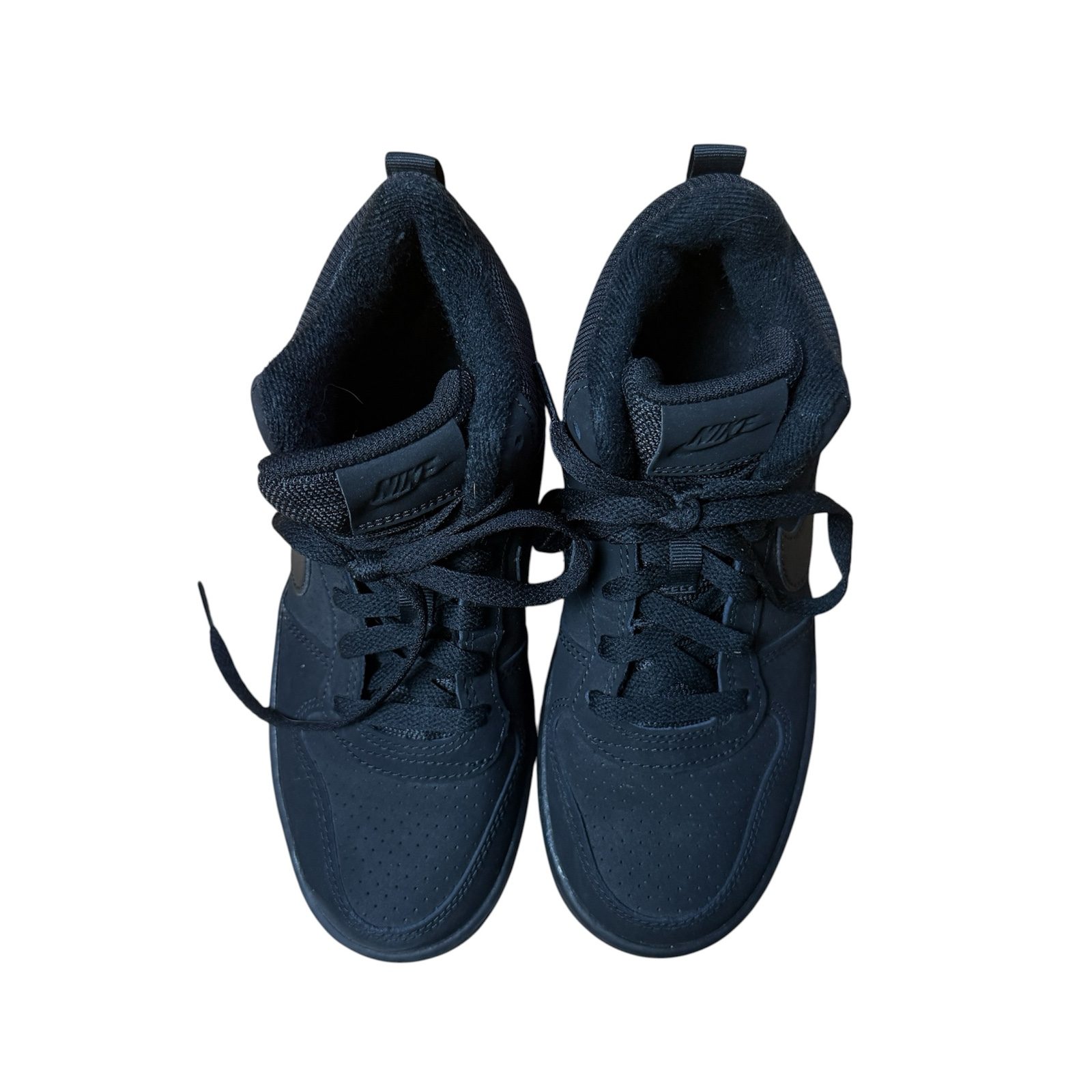 Nike Court Borough Mid GS Triple Black Trainers UK 4 839977-001