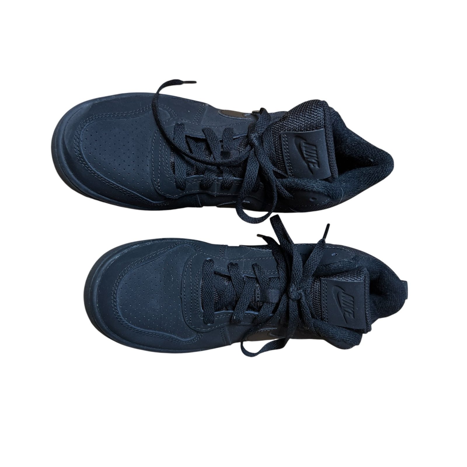 Nike Court Borough Mid GS Triple Black Trainers UK 4 839977-001 image 2
