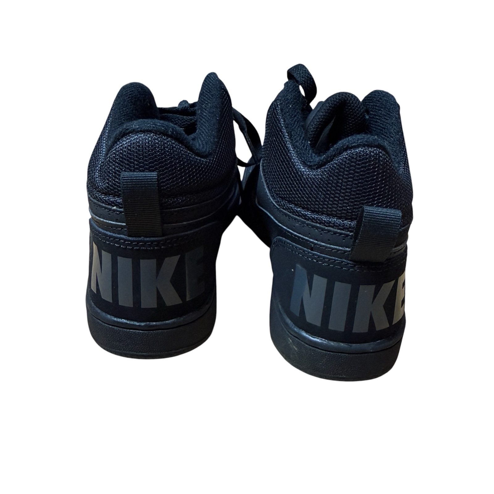 Nike Court Borough Mid GS Triple Black Trainers UK 4 839977-001 image 4