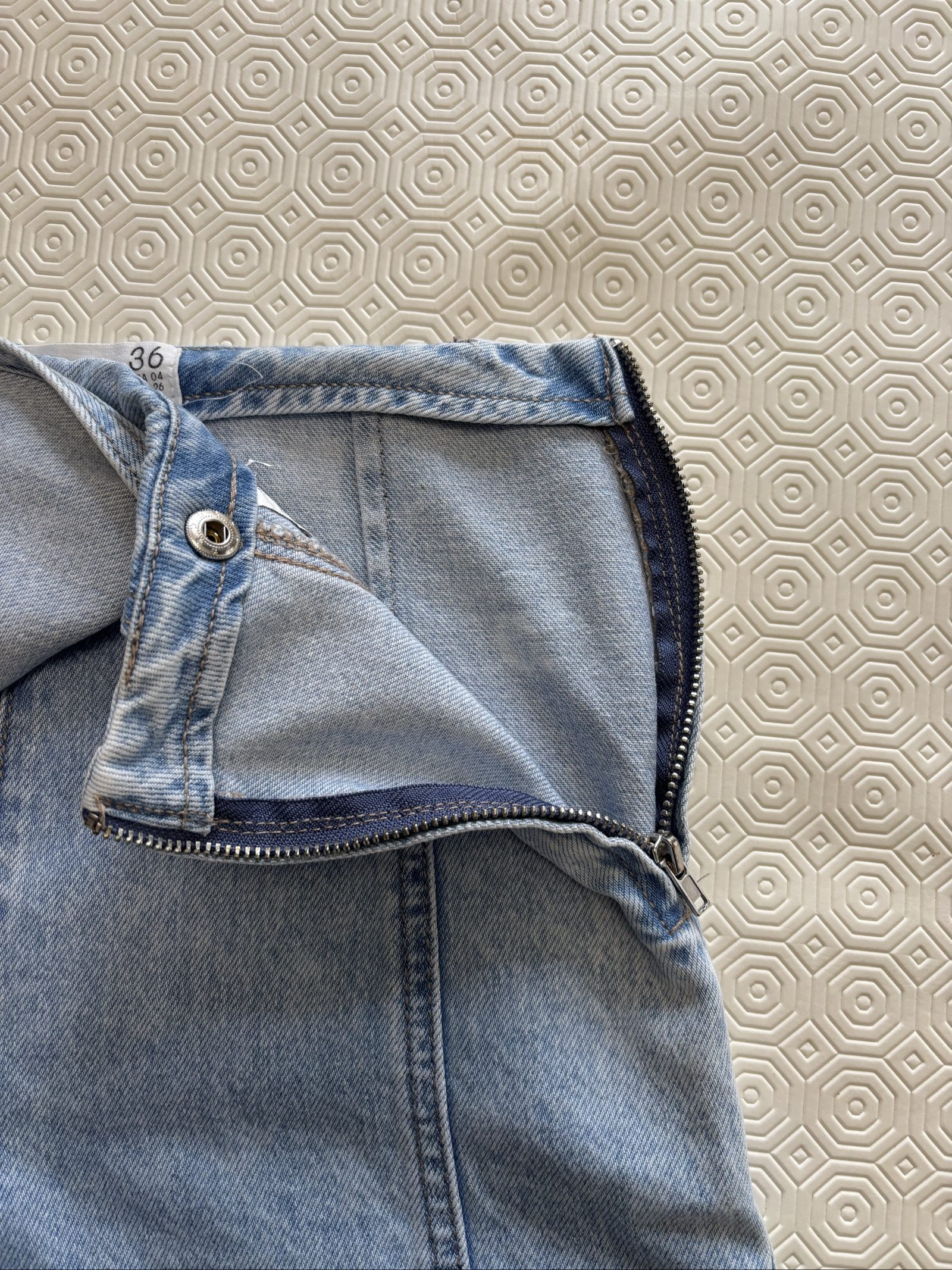 Stradivarius Light Blue Denim Skort UK 8 image 3