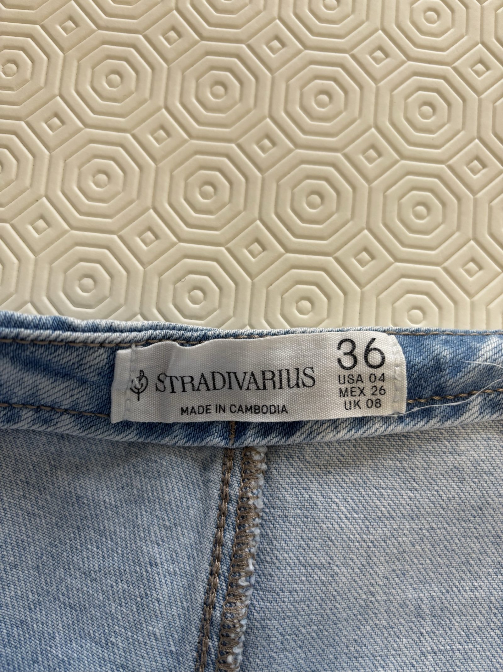 Stradivarius Light Blue Denim Skort UK 8 image 4