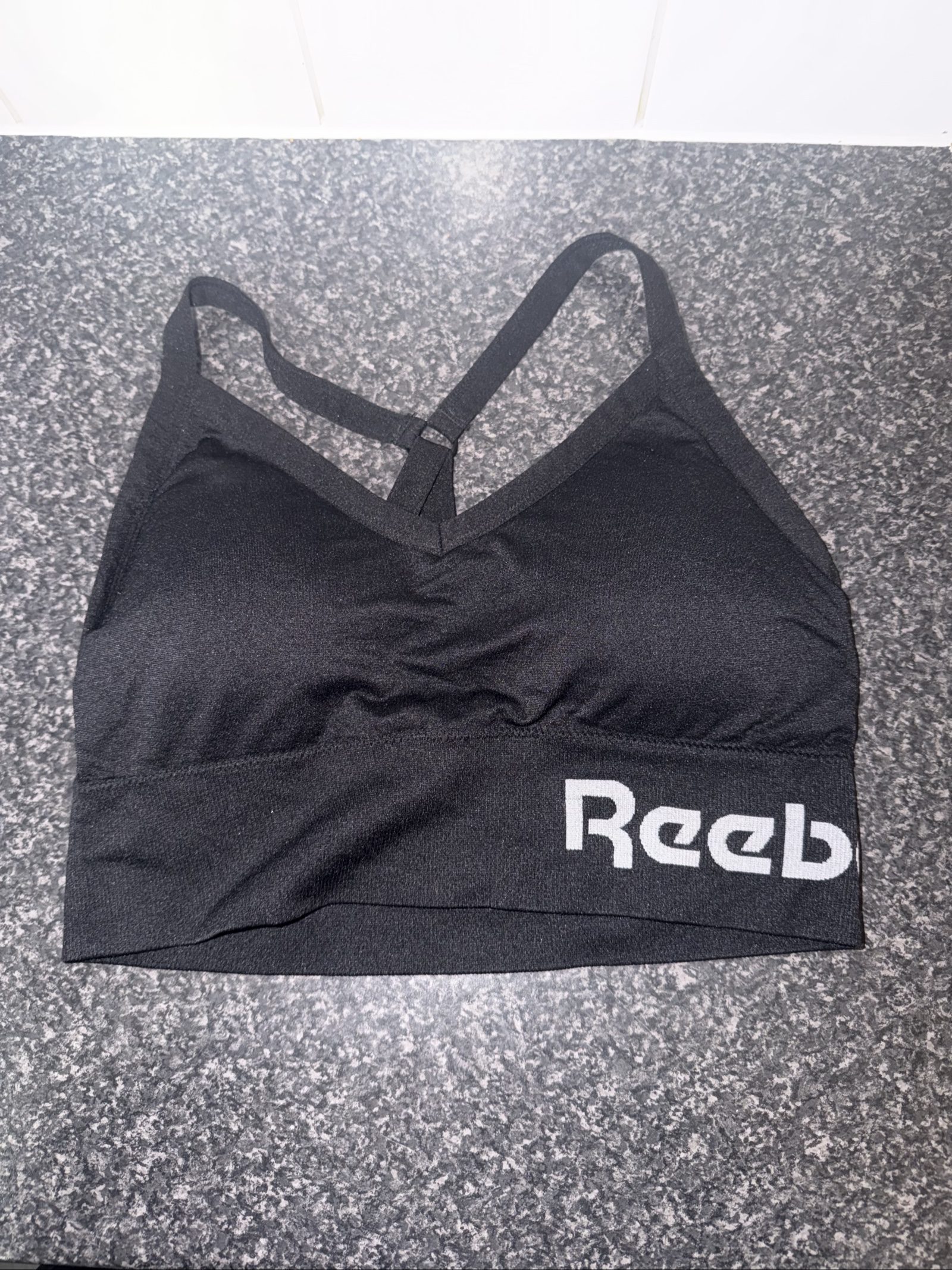 Reebok Black Sports Bra Medium Stretch Fabric image 2