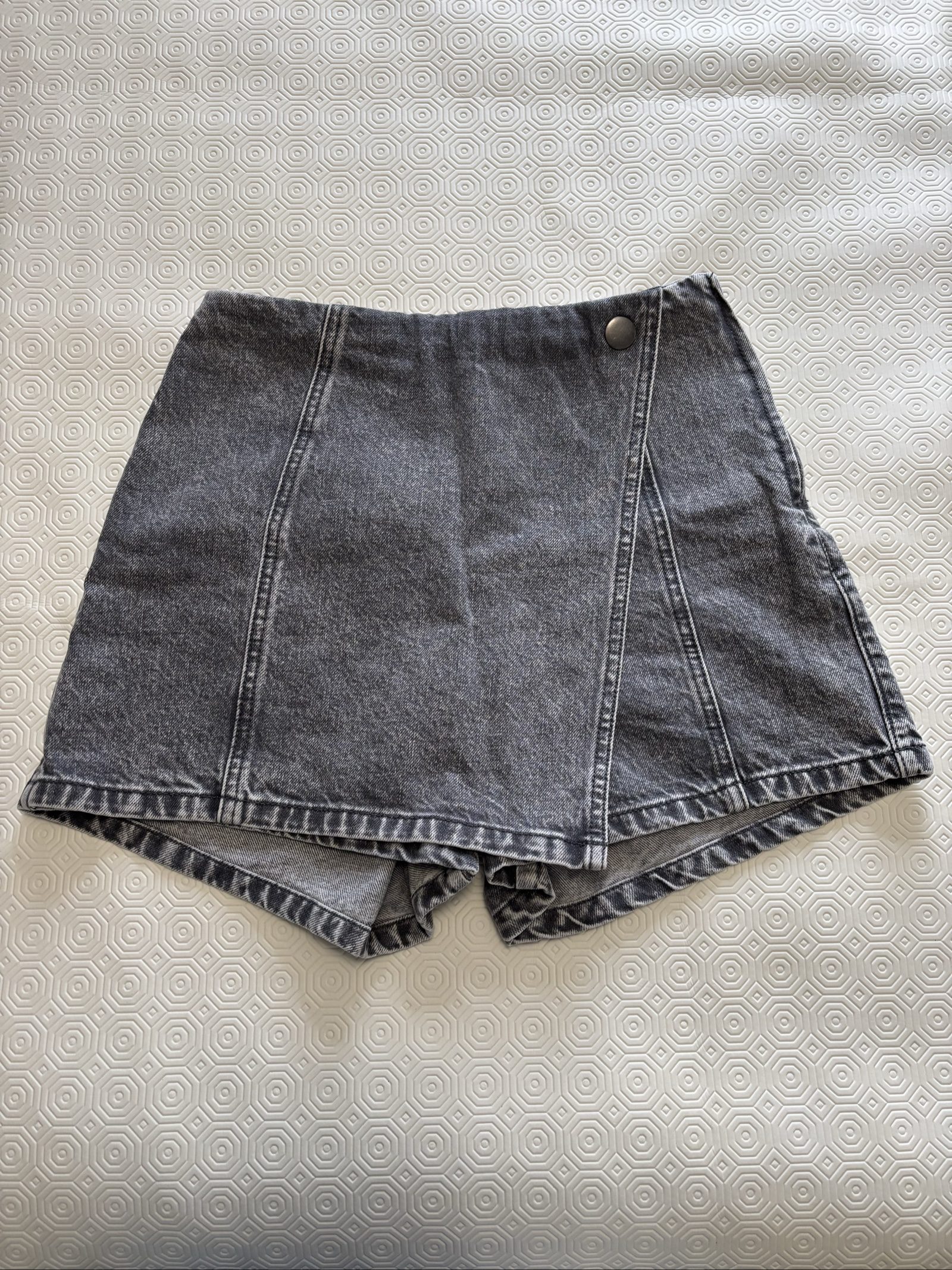 Stradivarius Grey Denim Skort UK 8