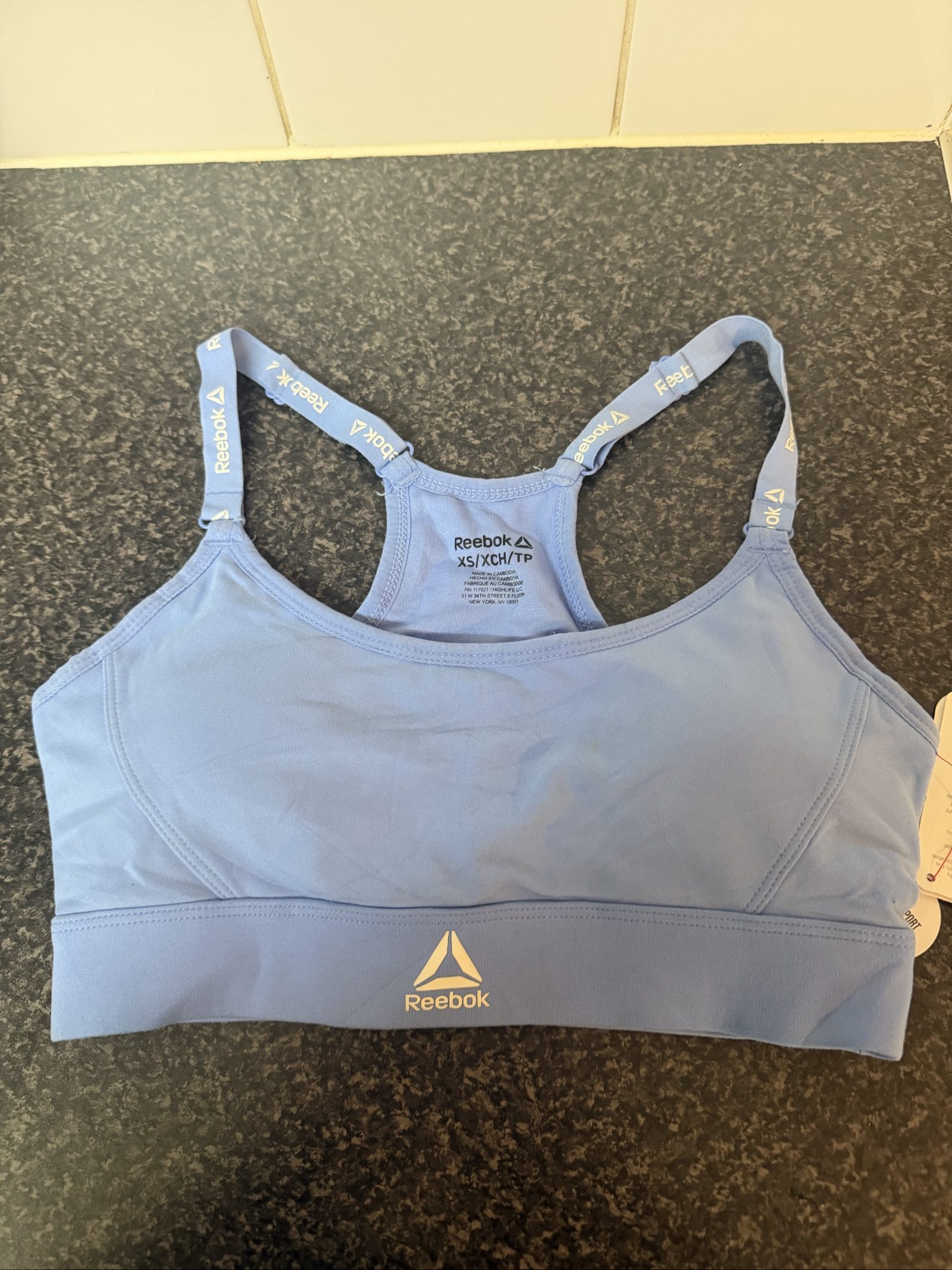 Reebok Blue Sports Bra XS Moisture Management
