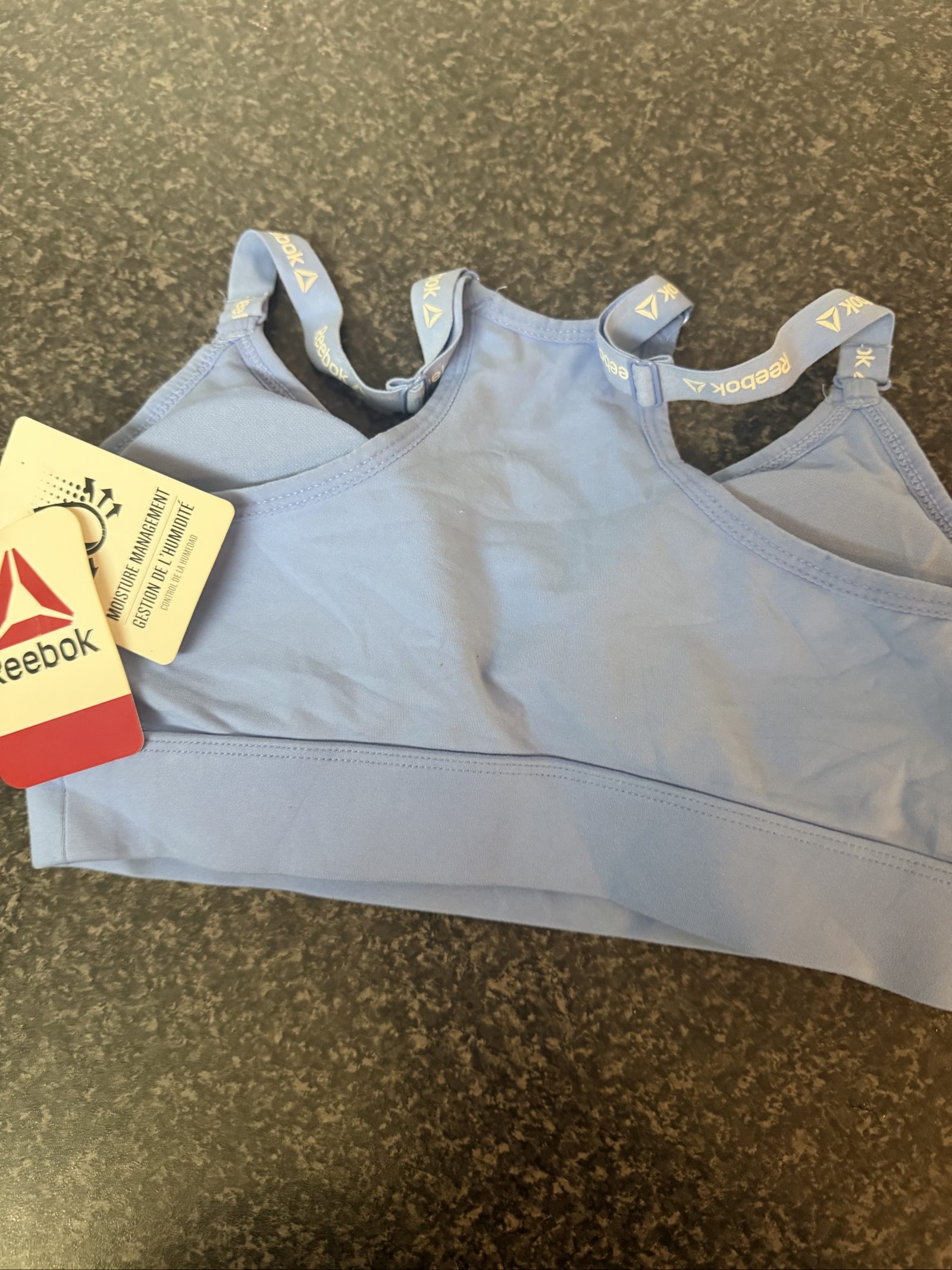 Reebok Blue Sports Bra XS Moisture Management image 2