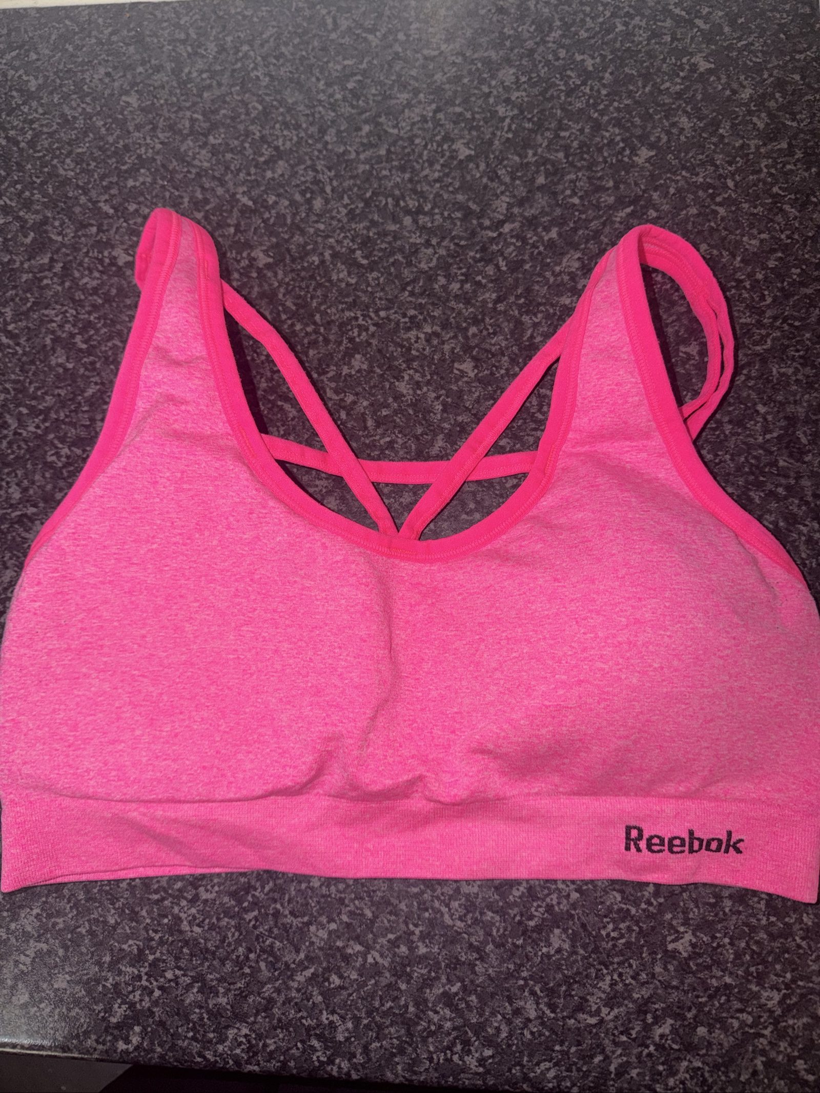 Reebok Women's Pink Sports Bra Medium Strappy Back