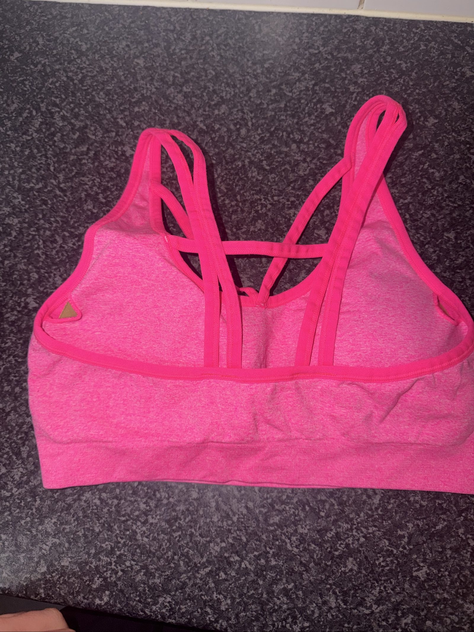 Reebok Women's Pink Sports Bra Medium Strappy Back image 3