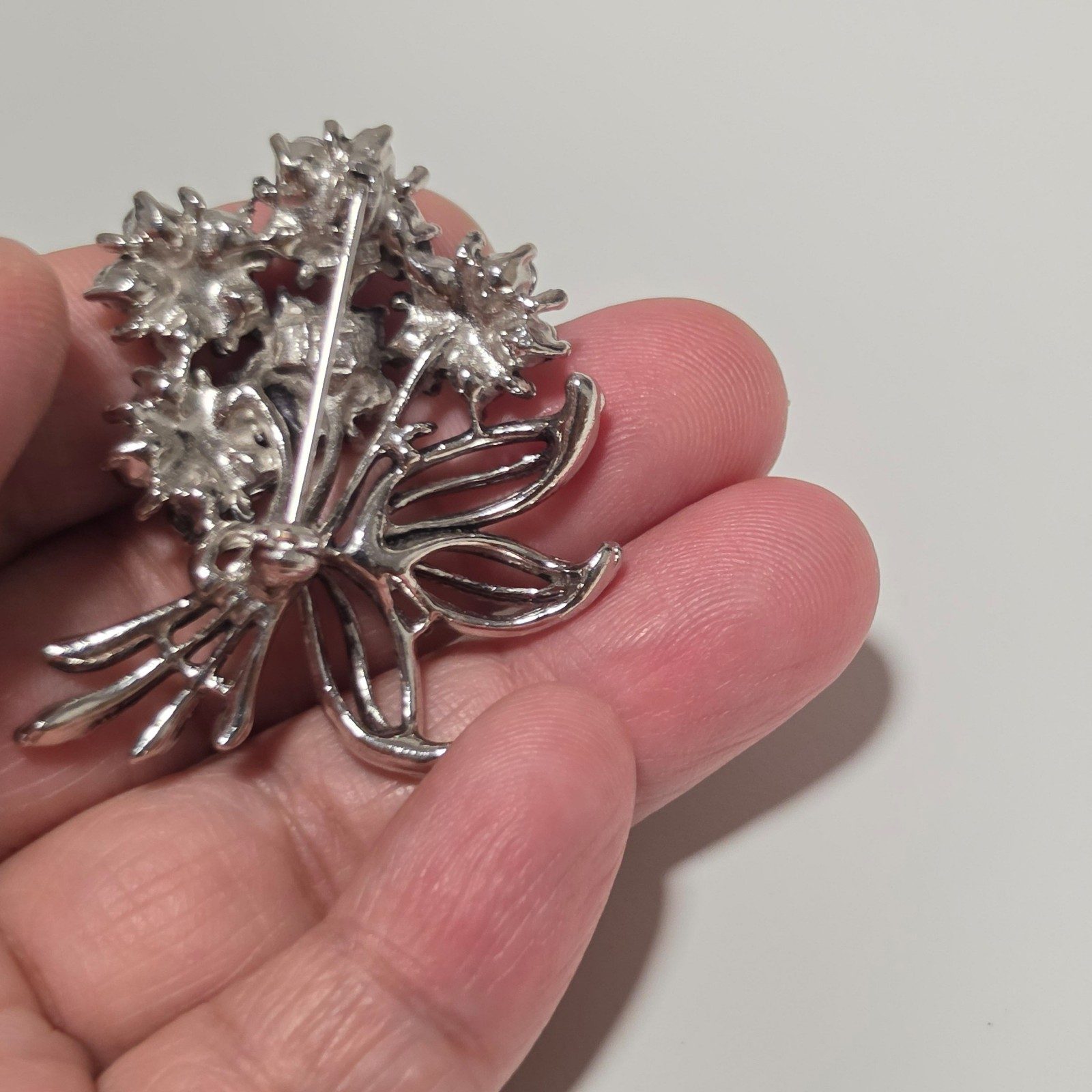 Vintage Silver Floral Bouquet Brooch.b9 image 3