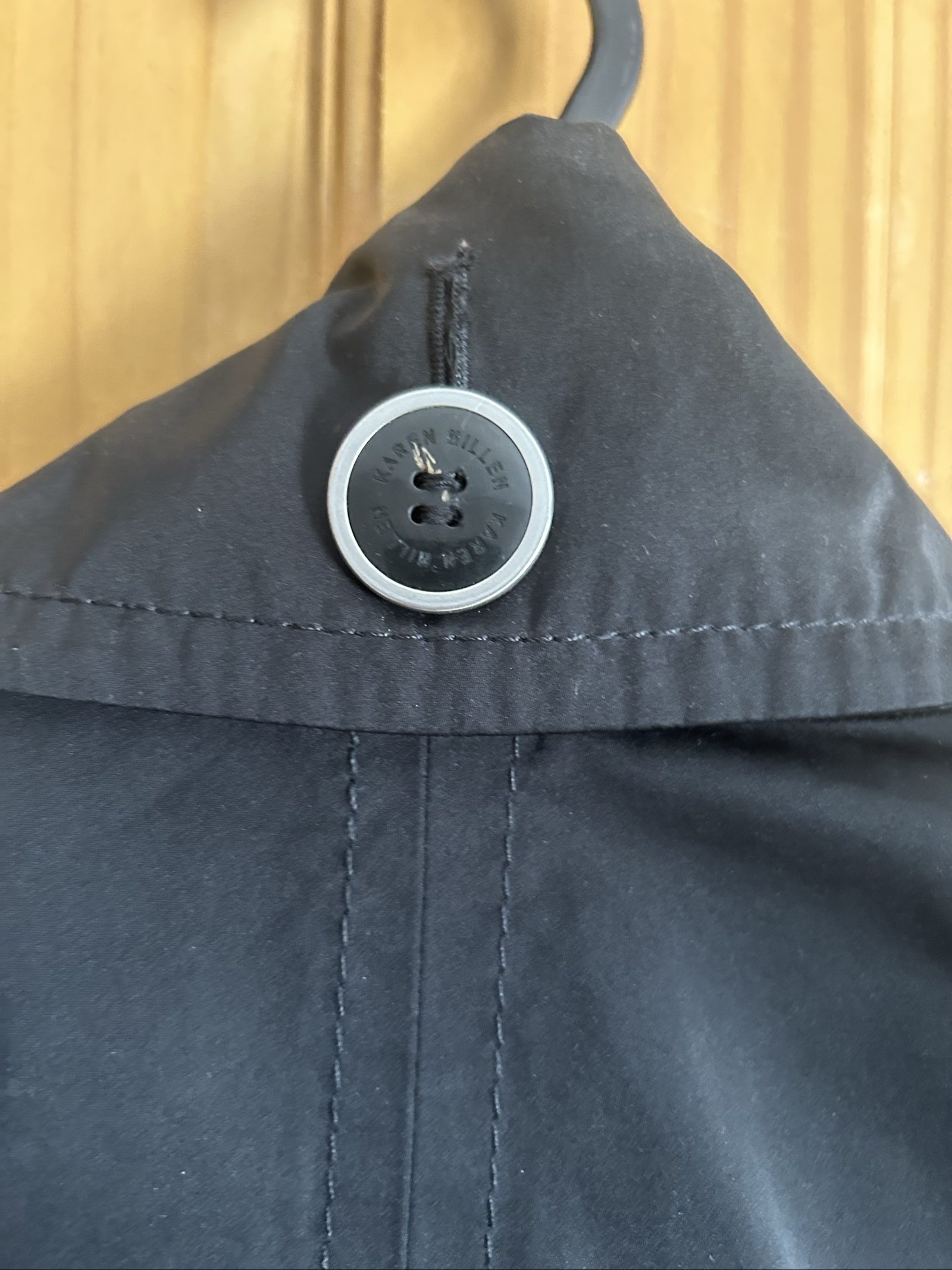 Karen Millen Black Double-Breasted Trench Coat UK 14 image 9