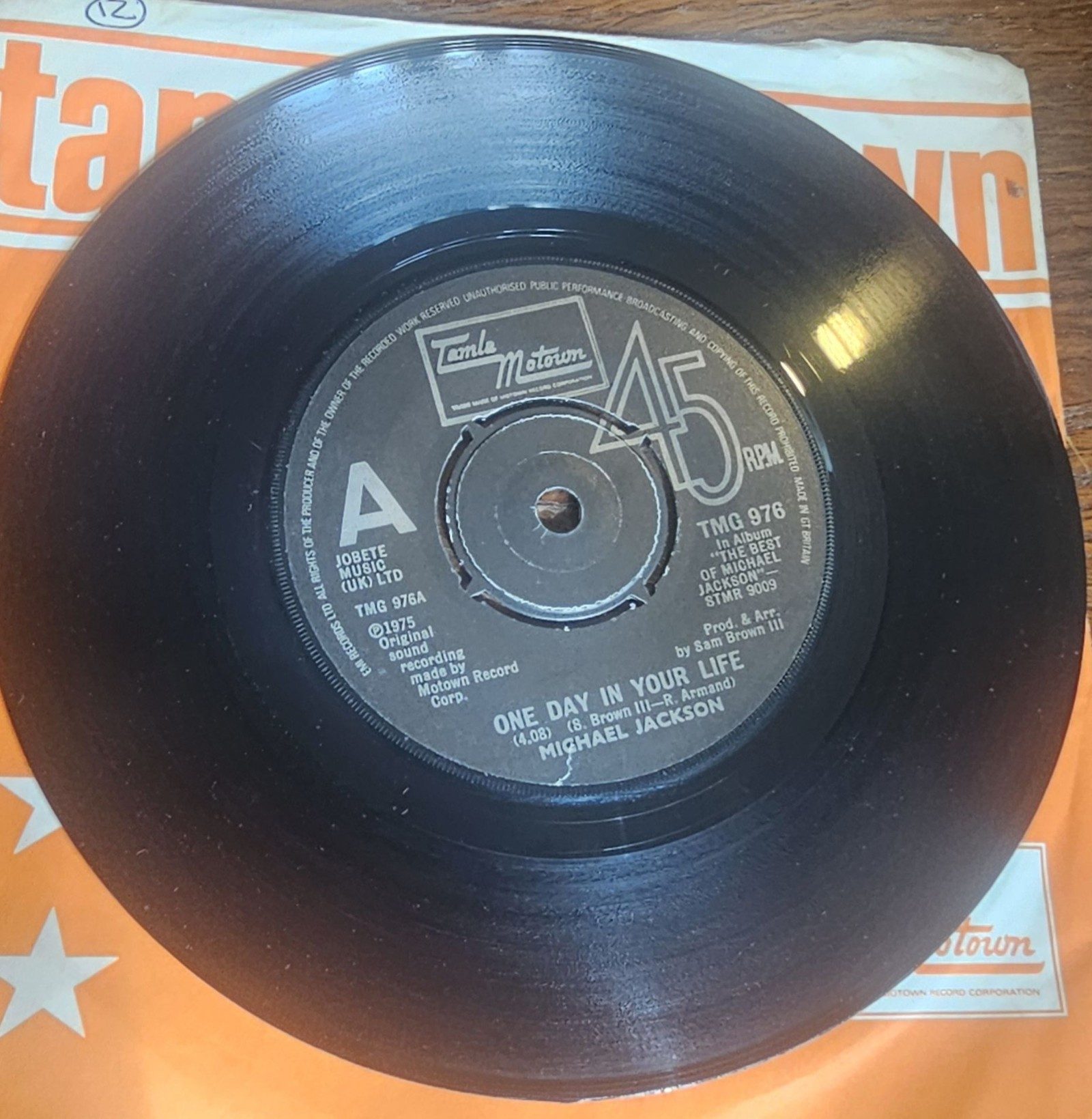Michael Jackson One Day In Your Life PROMO Tamla Motown TMG 976 7"