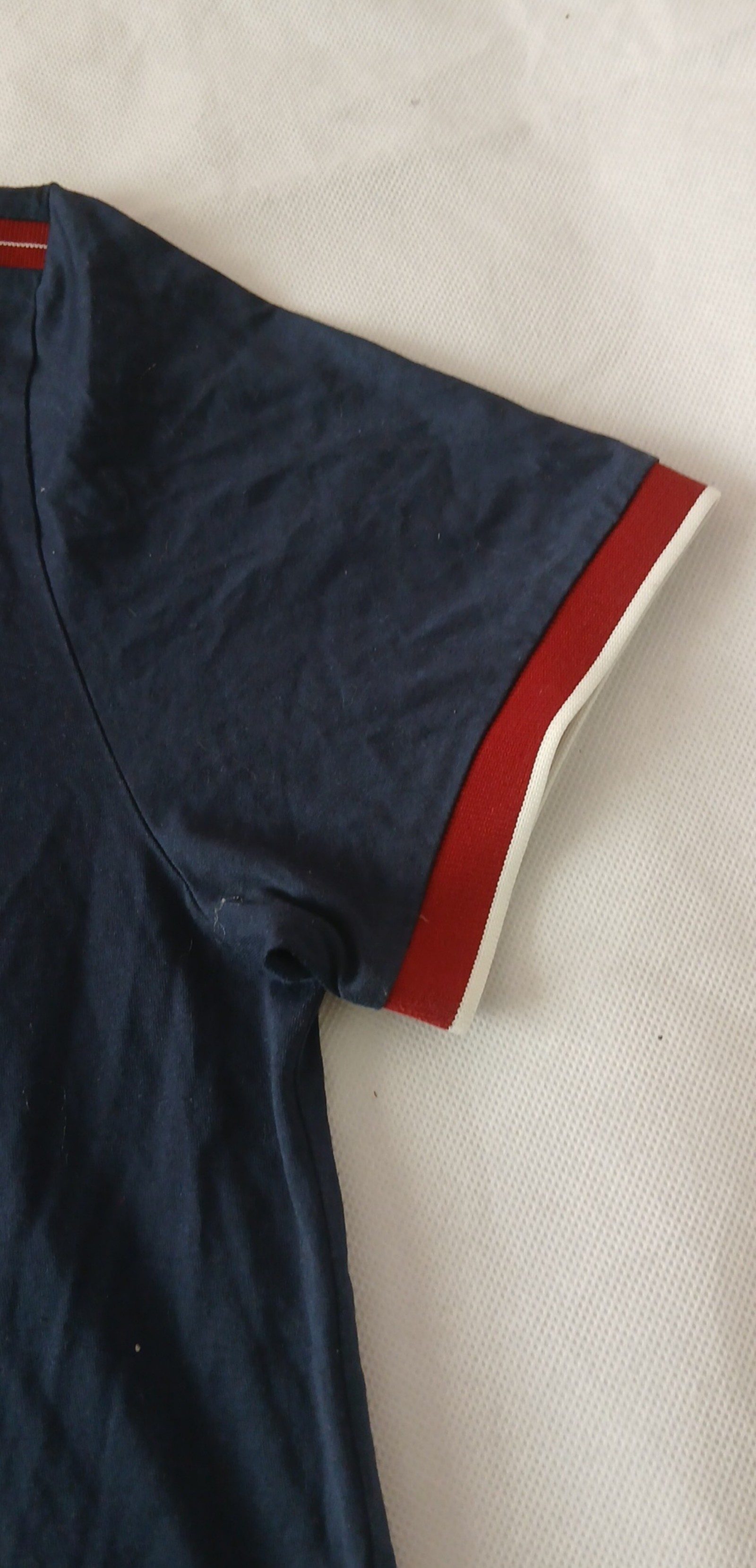 BOSS Navy & Red Slim Fit Mercerised Polo Shirt M image 5