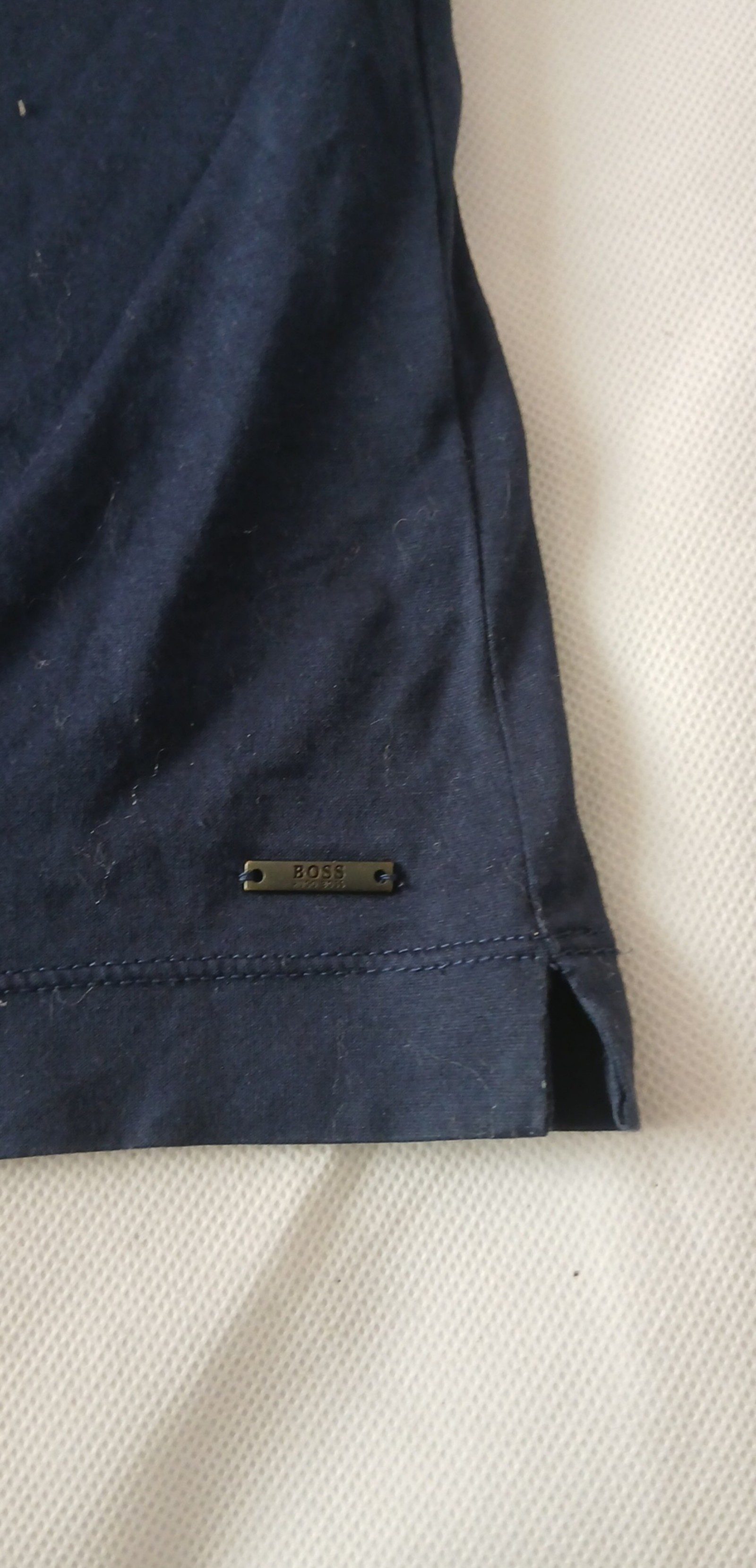 BOSS Navy & Red Slim Fit Mercerised Polo Shirt M image 6