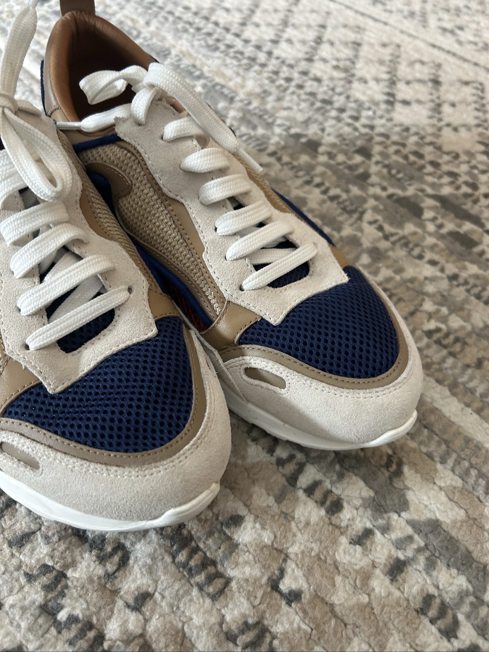 Sandro Paris Blue, Beige & Red Sneakers UK 5.5 image 2