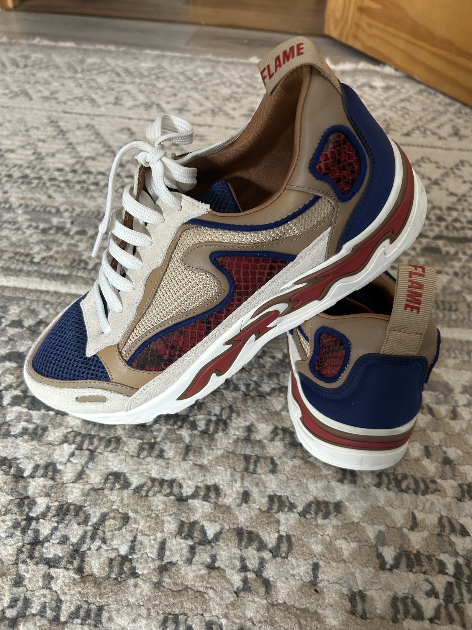 Sandro Paris Blue, Beige & Red Sneakers UK 5.5 image 4