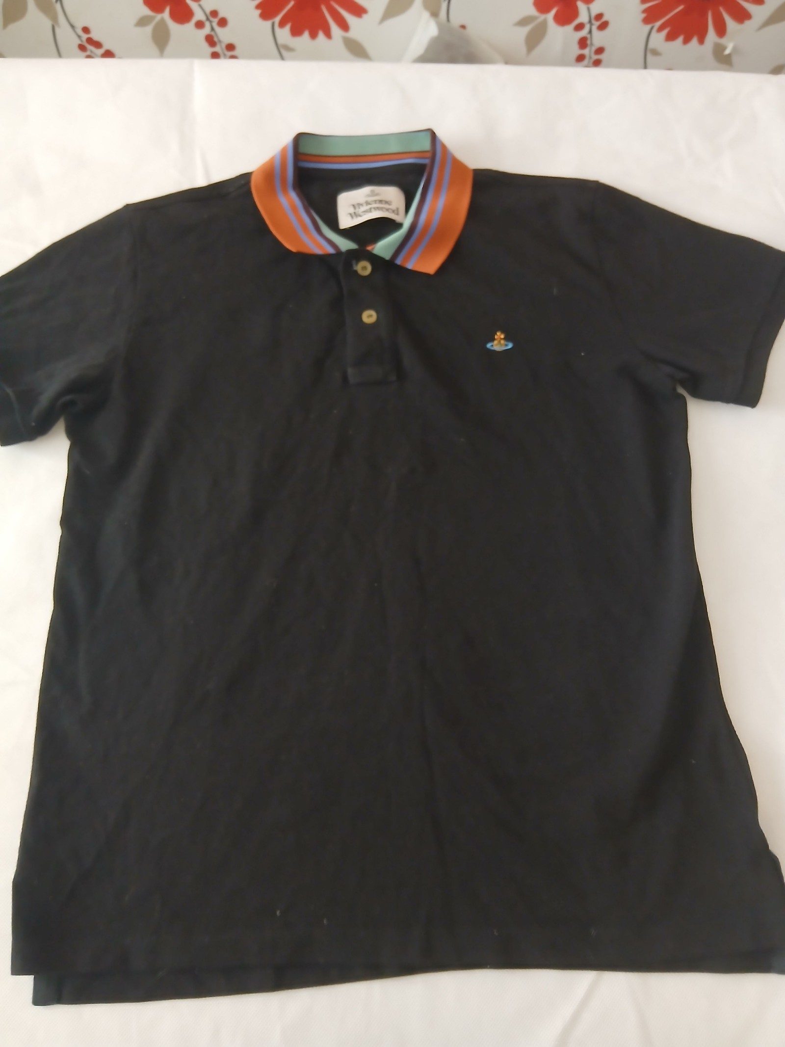 Vivienne Westwood Black Classic Polo Stripe Collar Medium