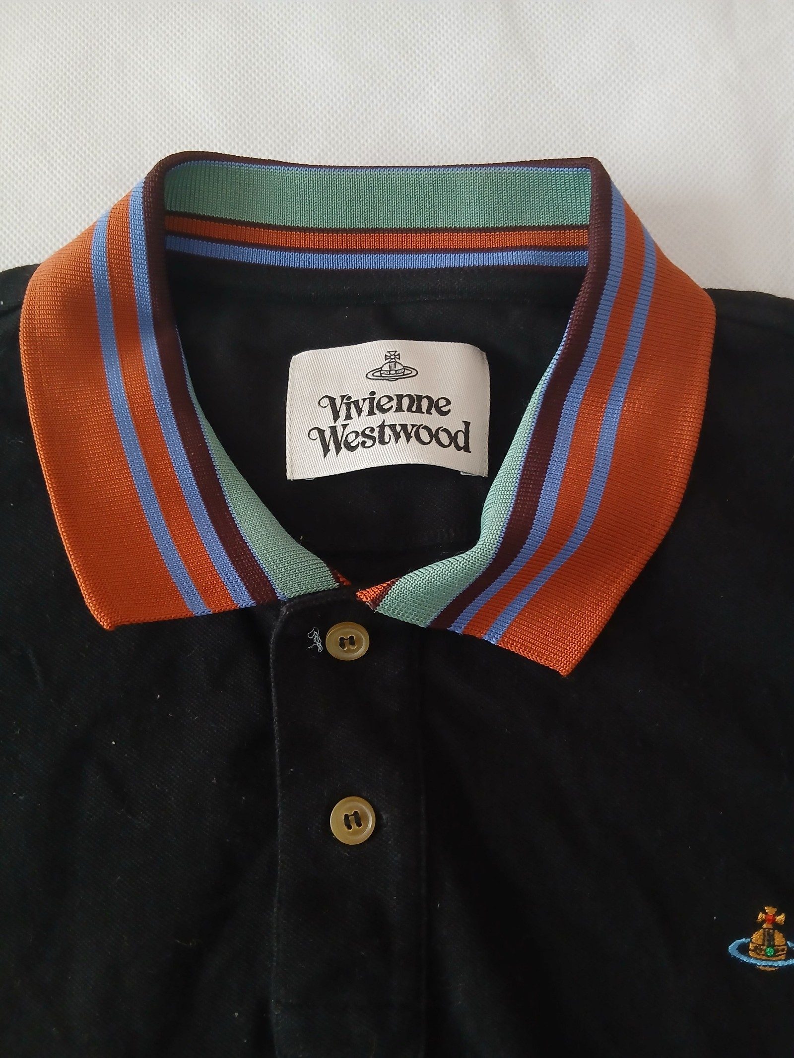 Vivienne Westwood Black Classic Polo Stripe Collar Medium image 2