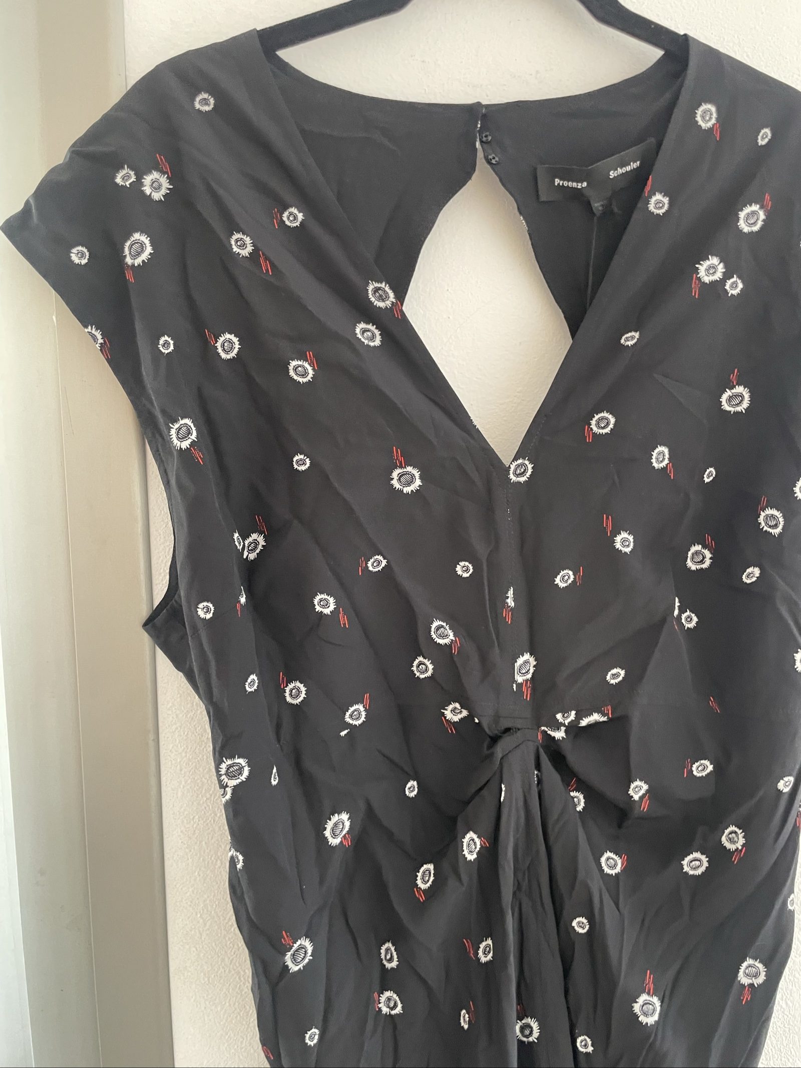 Proenza Schouler Black & White Floral Print Dress Small image 4