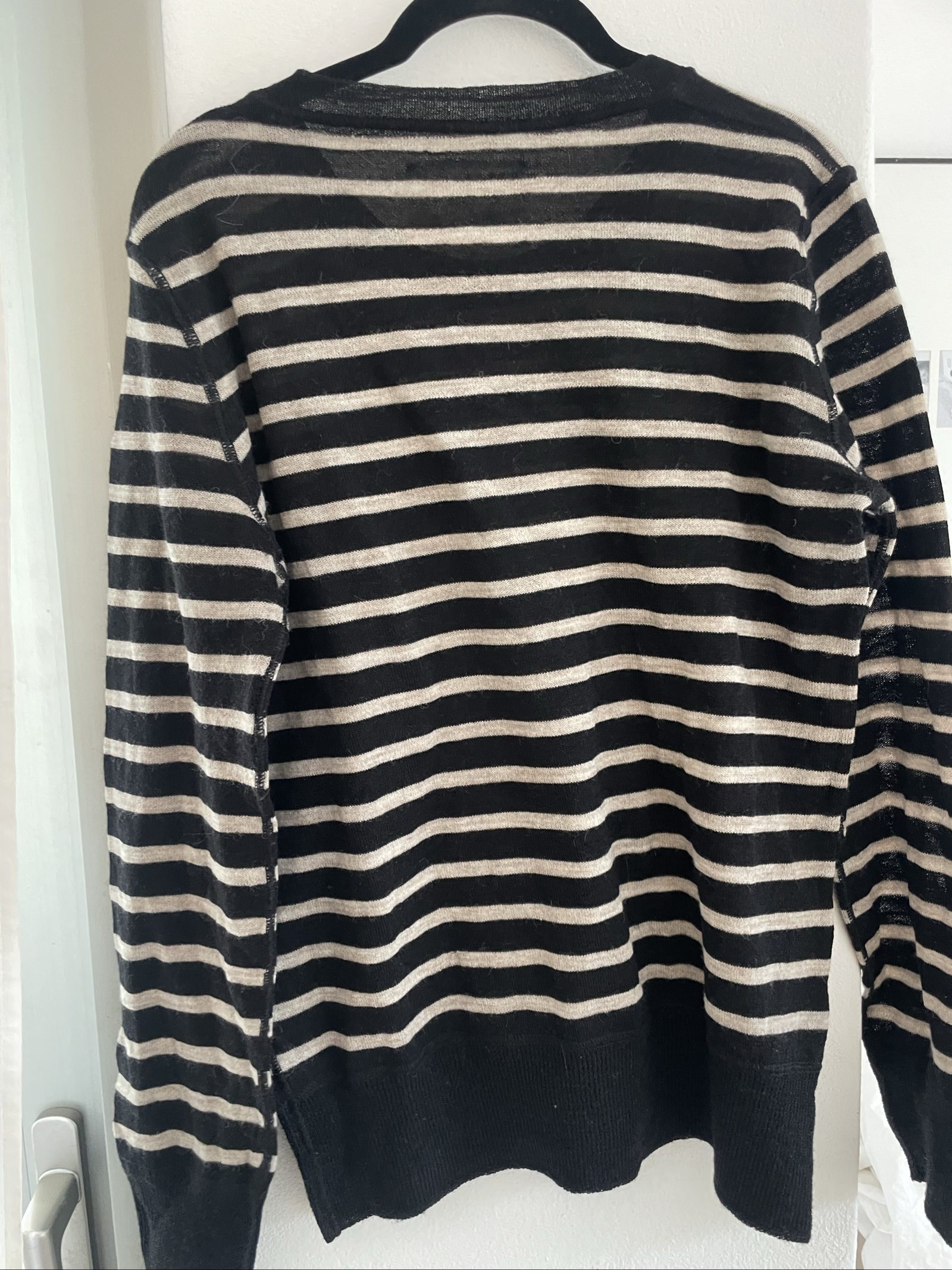 MHL Black & Beige Striped Wool Jumper Large image 5