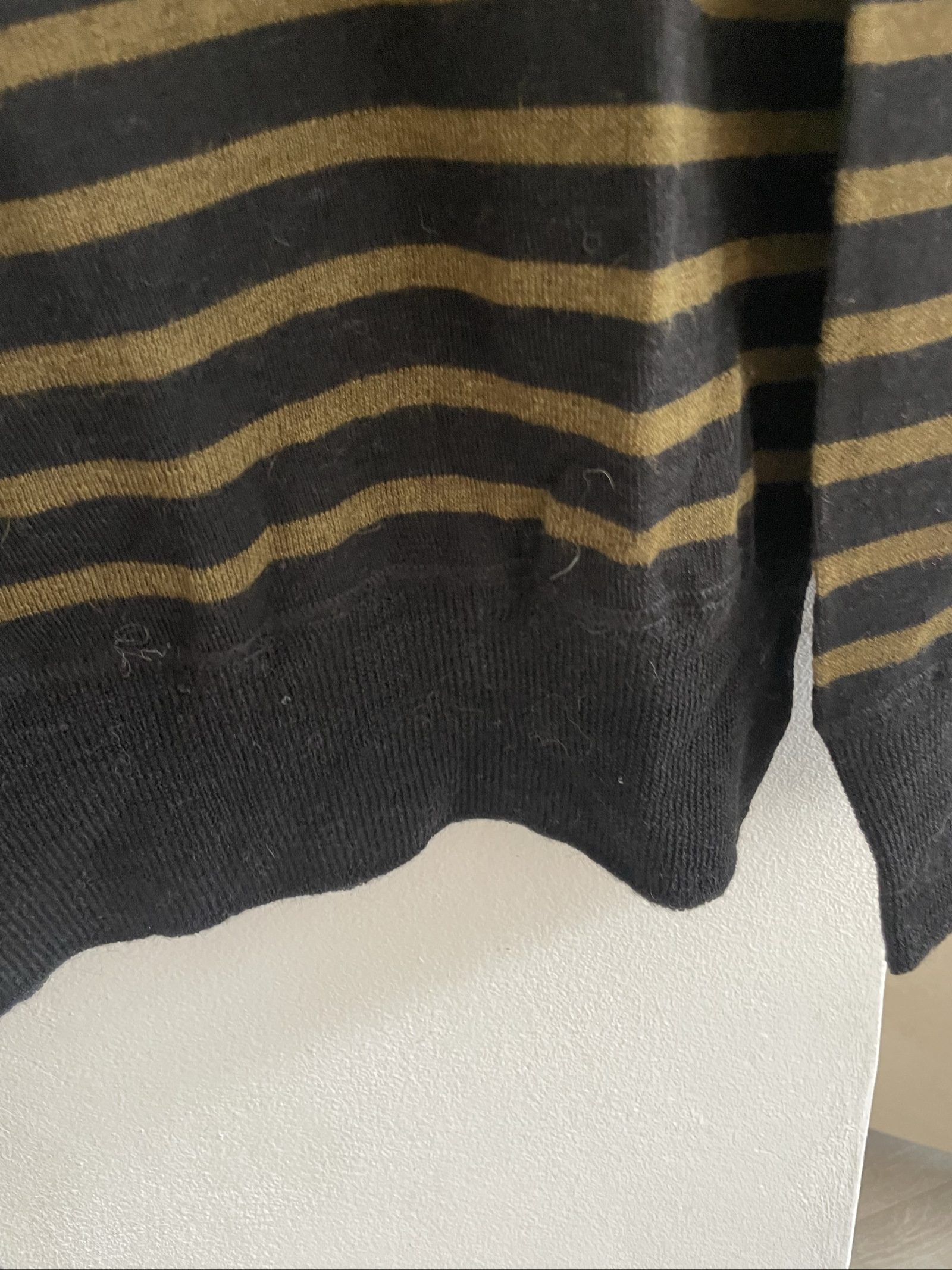 MHL Black & Khaki Stripe Wool Blend Sweater Large image 3