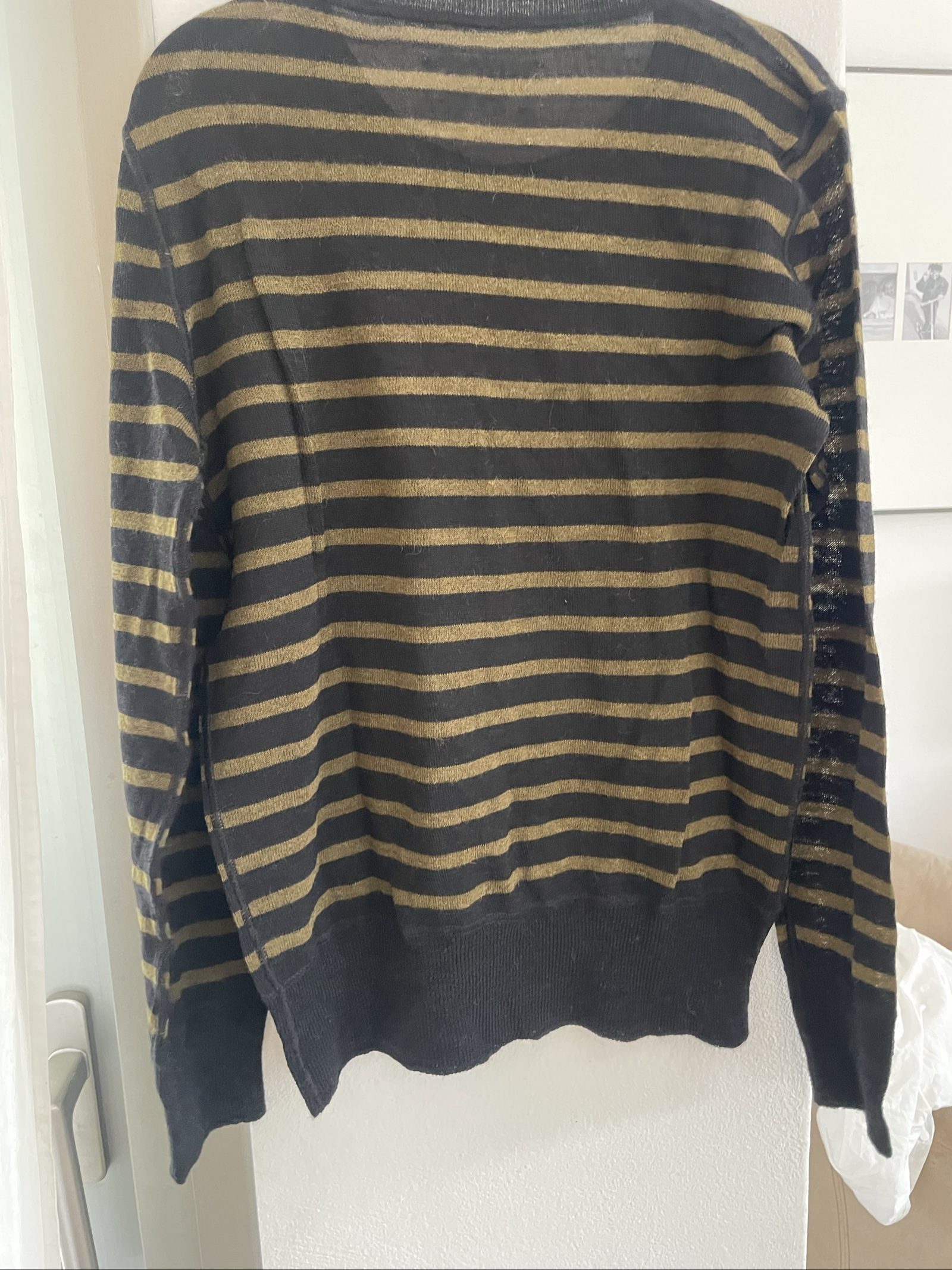 MHL Black & Khaki Stripe Wool Blend Sweater Large image 4