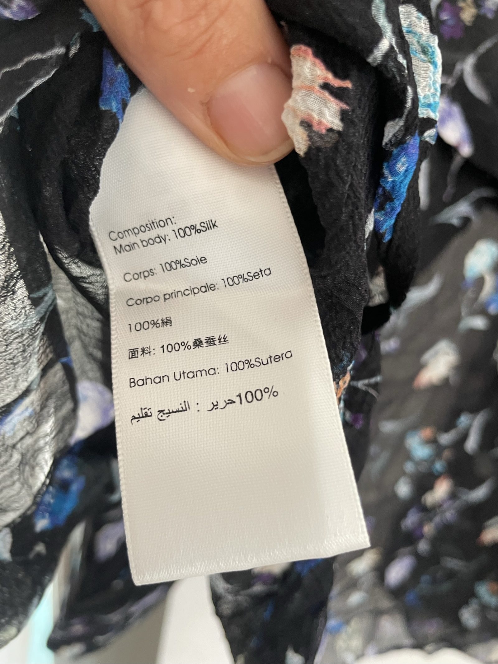 3.1 Phillip Lim Black Floral Button-Down Shirt Size 8 Semi-Sheer image 6