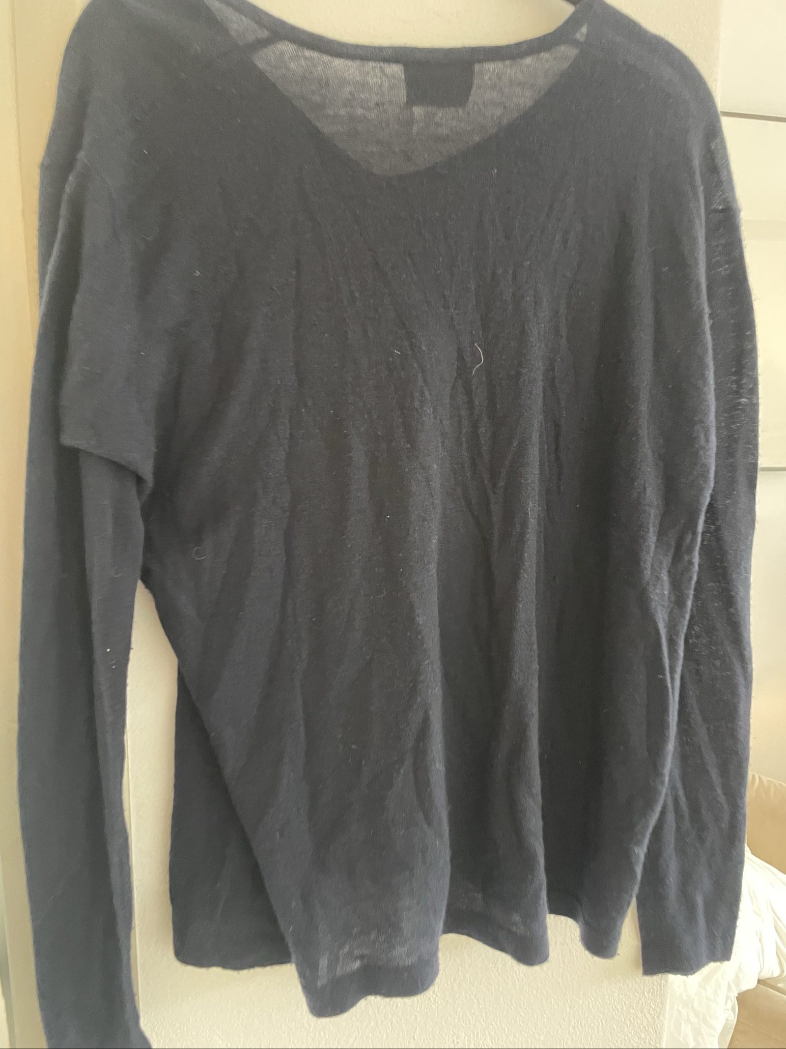 forte_forte Navy Blue Cashmere V-Neck Sweater Size II image 5