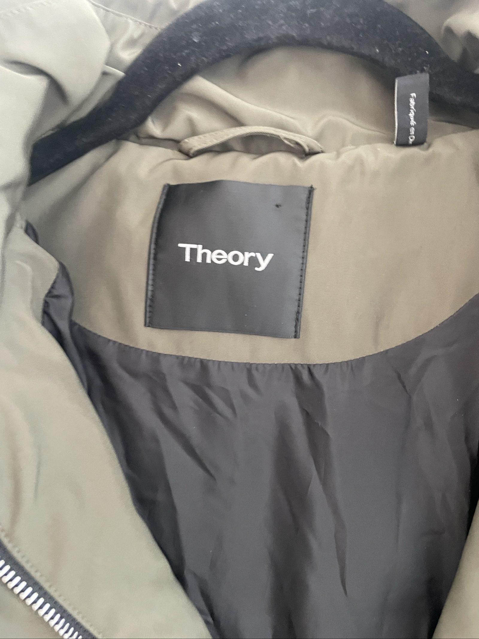 Theory Olive Green Ladies Hooded Parka Medium image 2